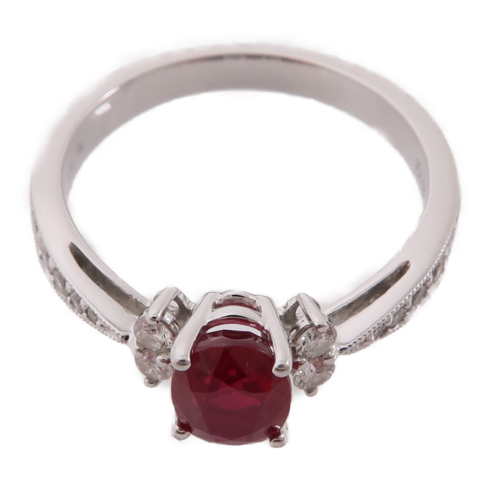 JEWELRY 18K白金Ruby/Diamond Ring紅寶石/鑽石戒指US#6.25