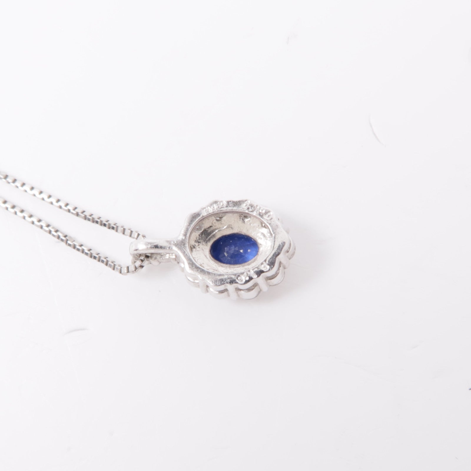 JEWELRY 【激減優惠】PT850白金Sapphire Diamond Necklace藍寶石/鑽石項鍊