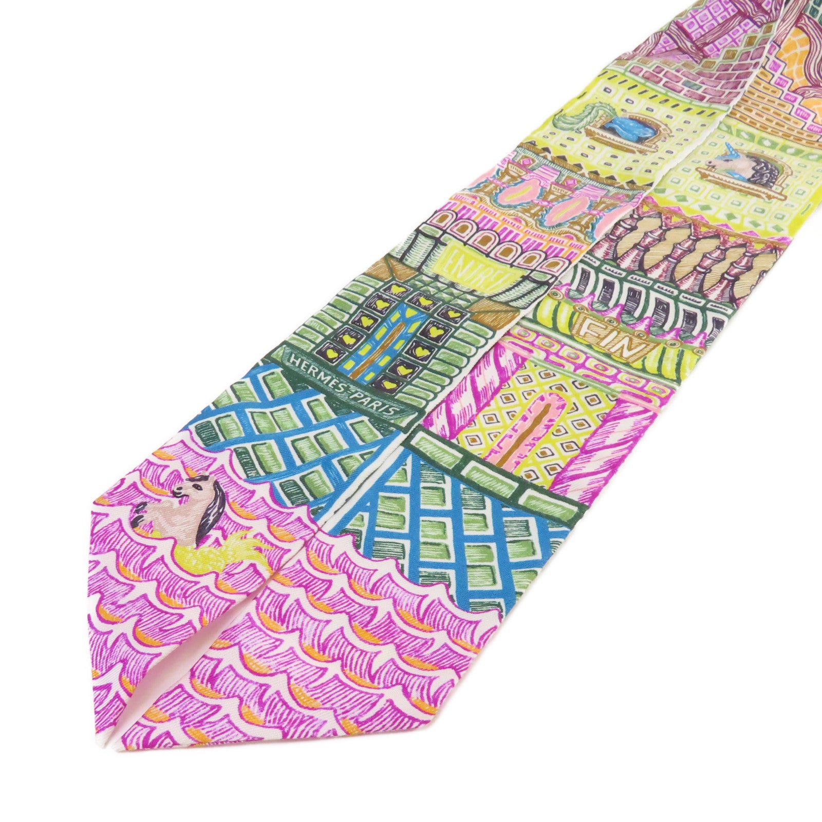 HERMES 【激減優惠】絲質Twilly Scarf絲巾黃色/紫色/彩色