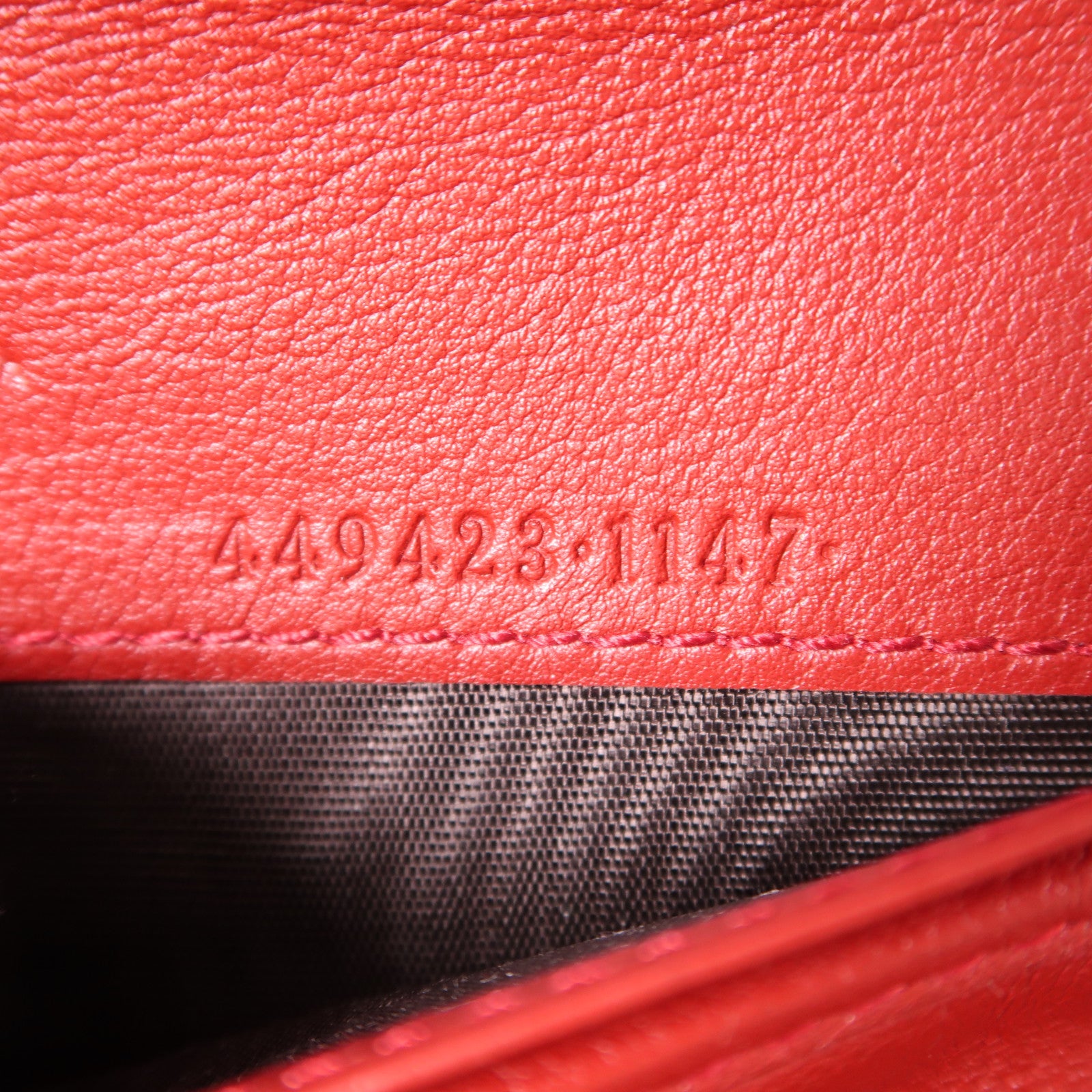 GUCCI GG GHW Wallet Calfskin Leather Red