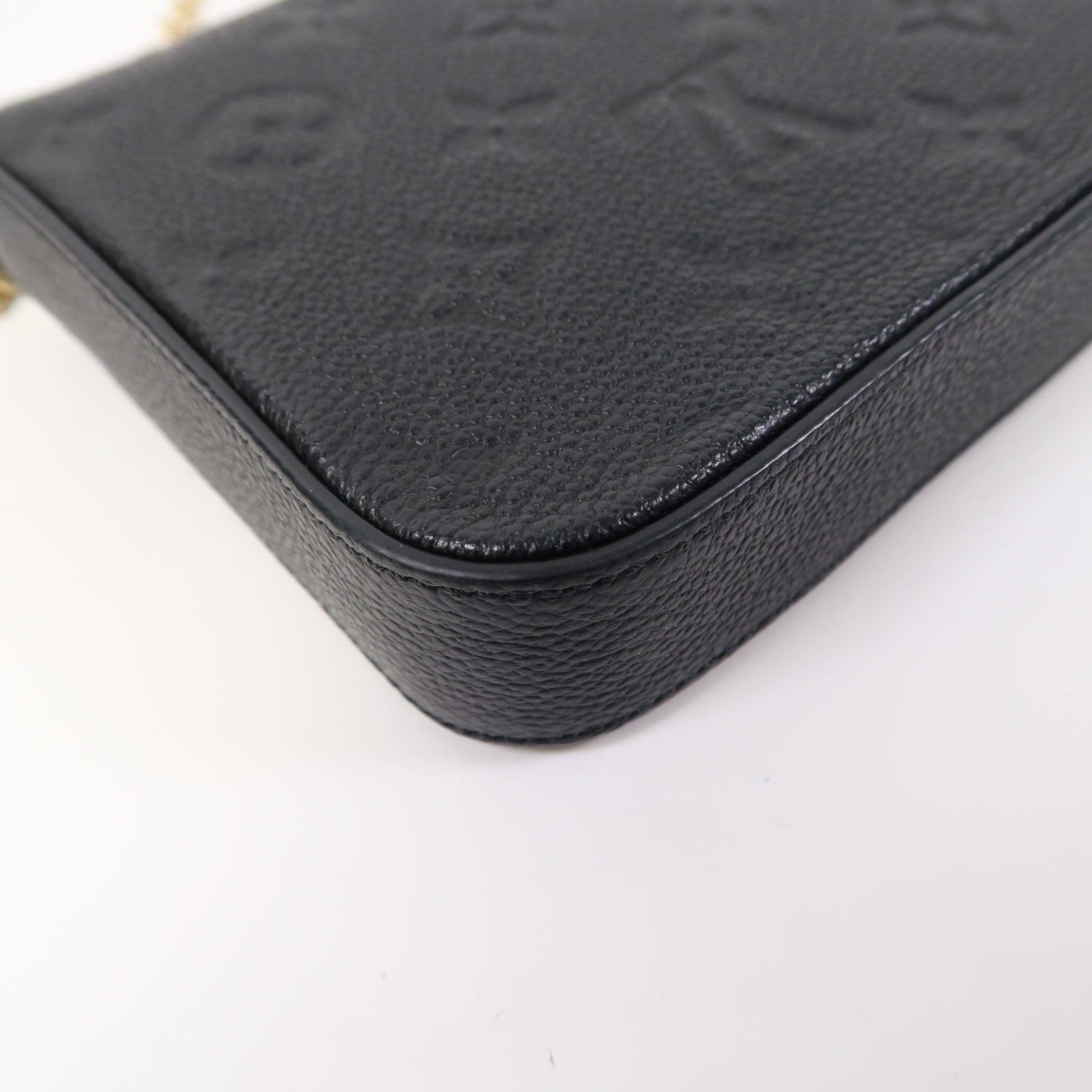 LOUIS VUITTON Monogram Empreinte Felicie Pochette金扣鏈帶肩背袋黑色