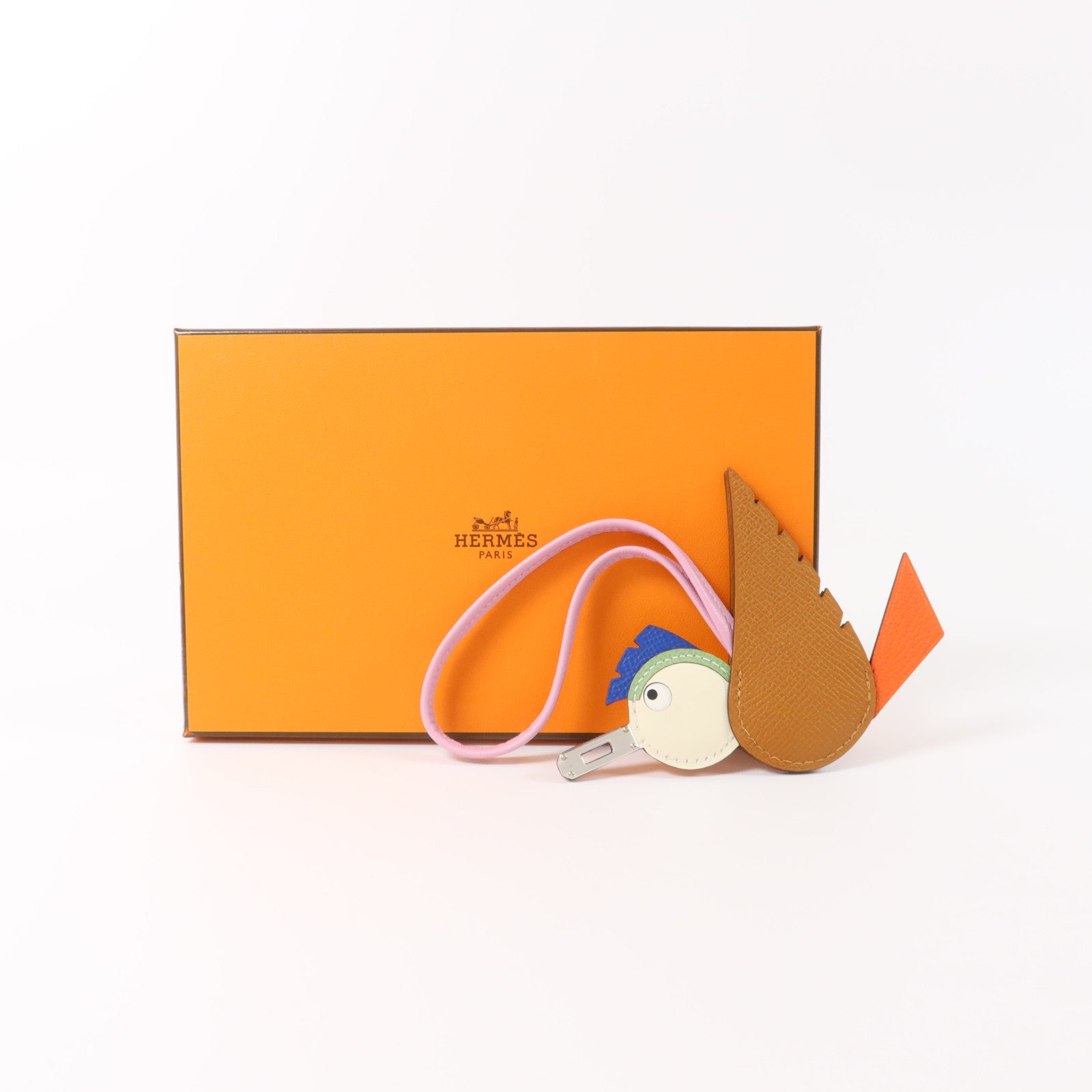 HERMES Epsom皮革/Swift皮革/Chevre皮革Birdy Charm掛飾Gold/Nata/Canopee