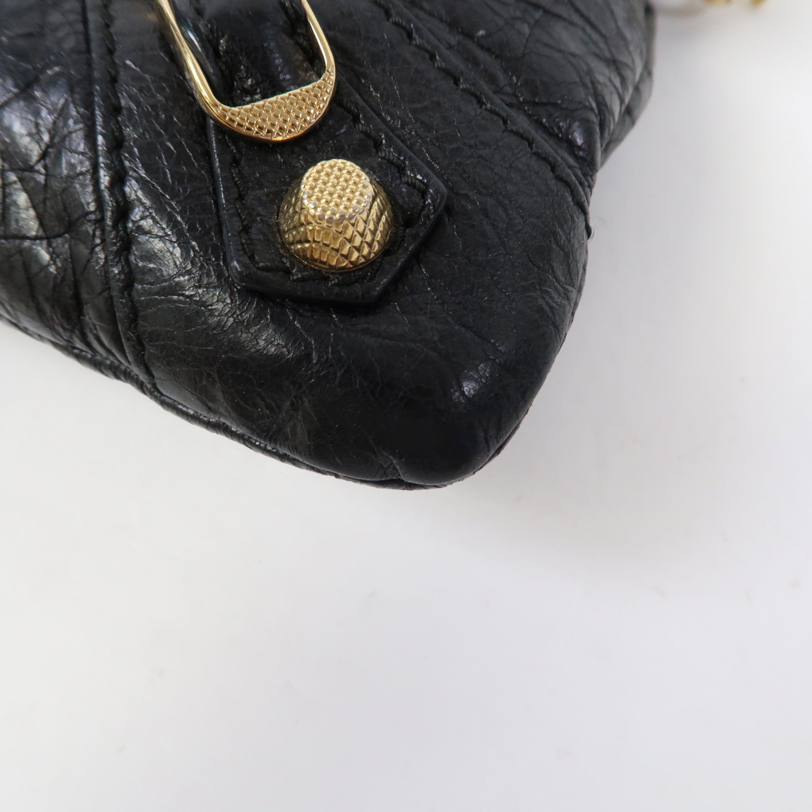 BALENCIAGA 牛皮皮革Giant Envelope金扣肩背袋黑色
