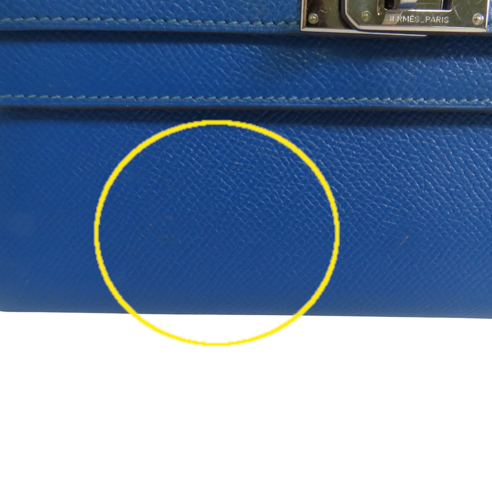 HERMES Epsom皮革Kelly Wallet銀扣長錢包