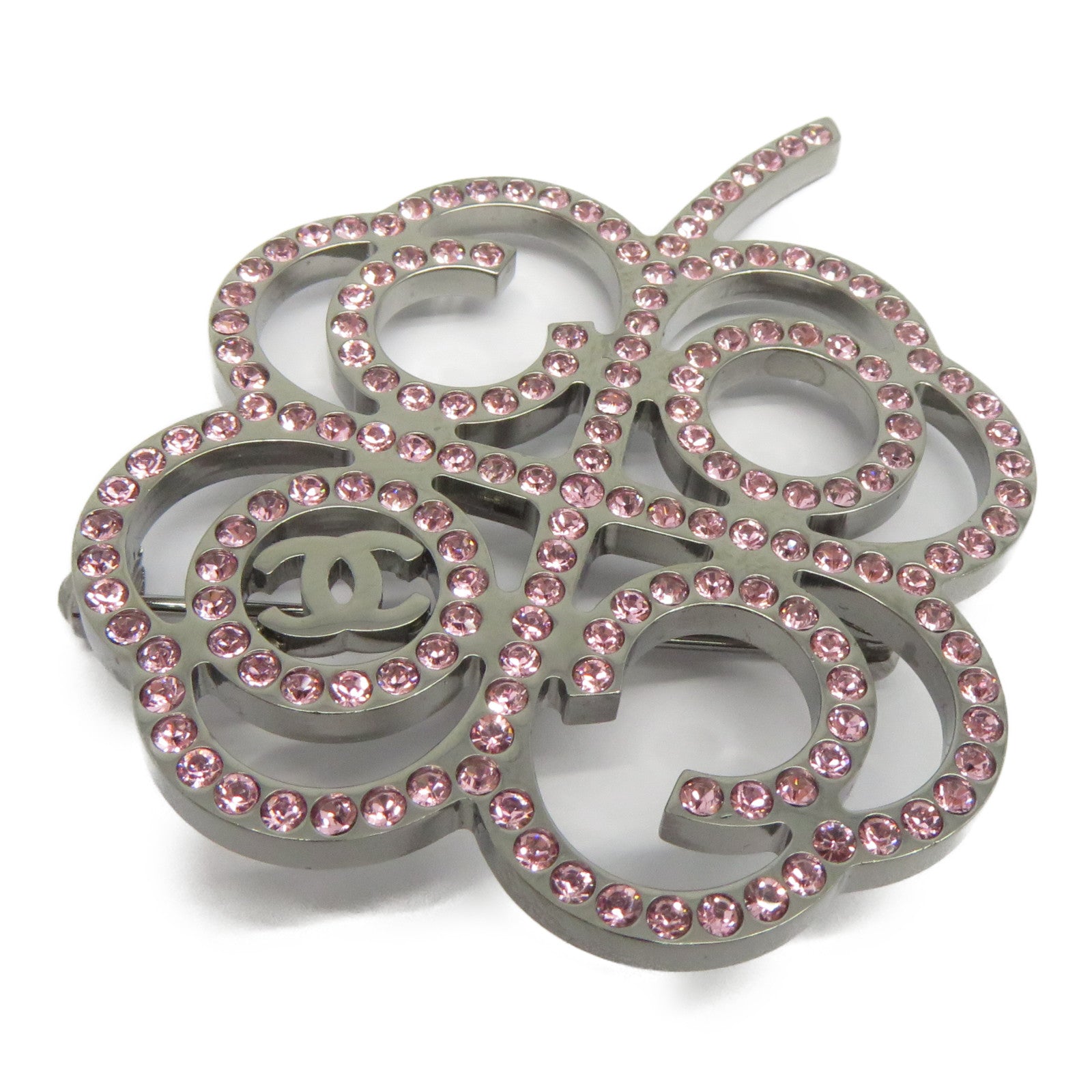 CHANEL 【激減優惠】金屬Brooch胸針銀色/粉紅色