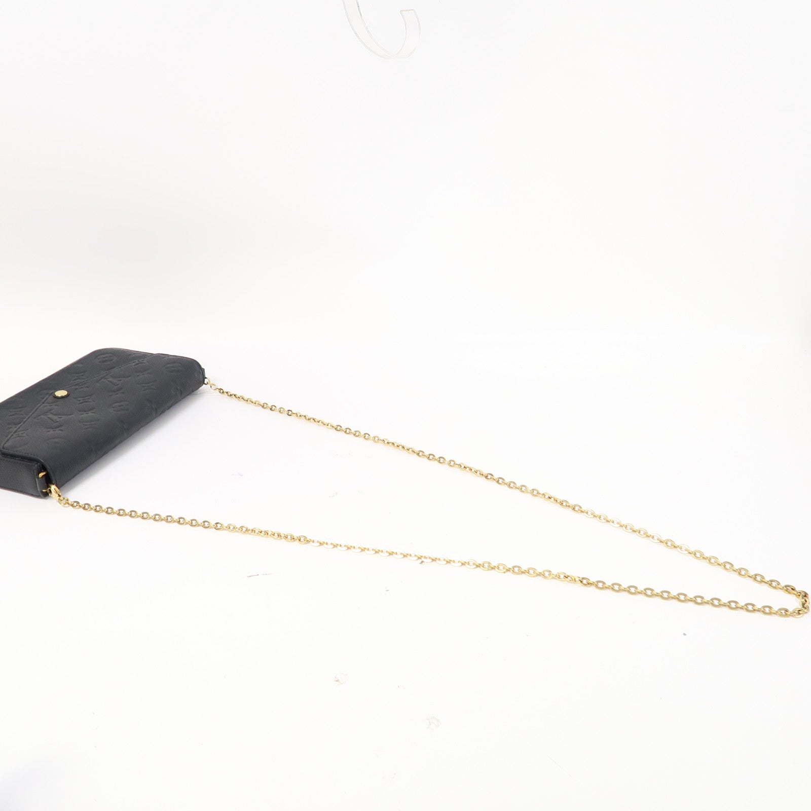 LOUIS VUITTON Monogram Empreinte Felicie Pochette金扣鏈帶肩背袋黑色