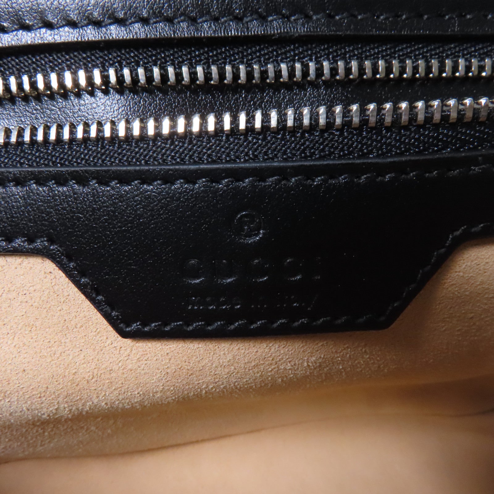 GUCCI 【激減優惠】牛皮皮革Shoulder Bag銀扣鏈帶肩背袋黑色
