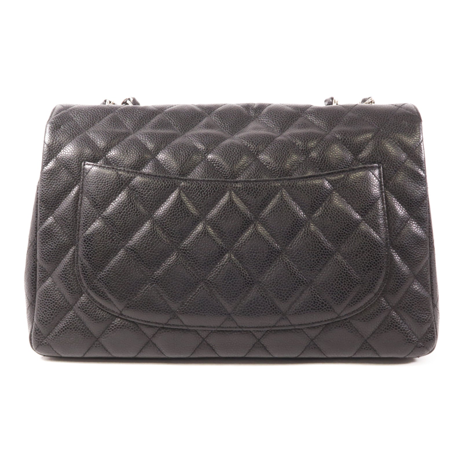 CHANEL CC SHW Large Classic Chain Shoulder Bag Calfskin Leather Black