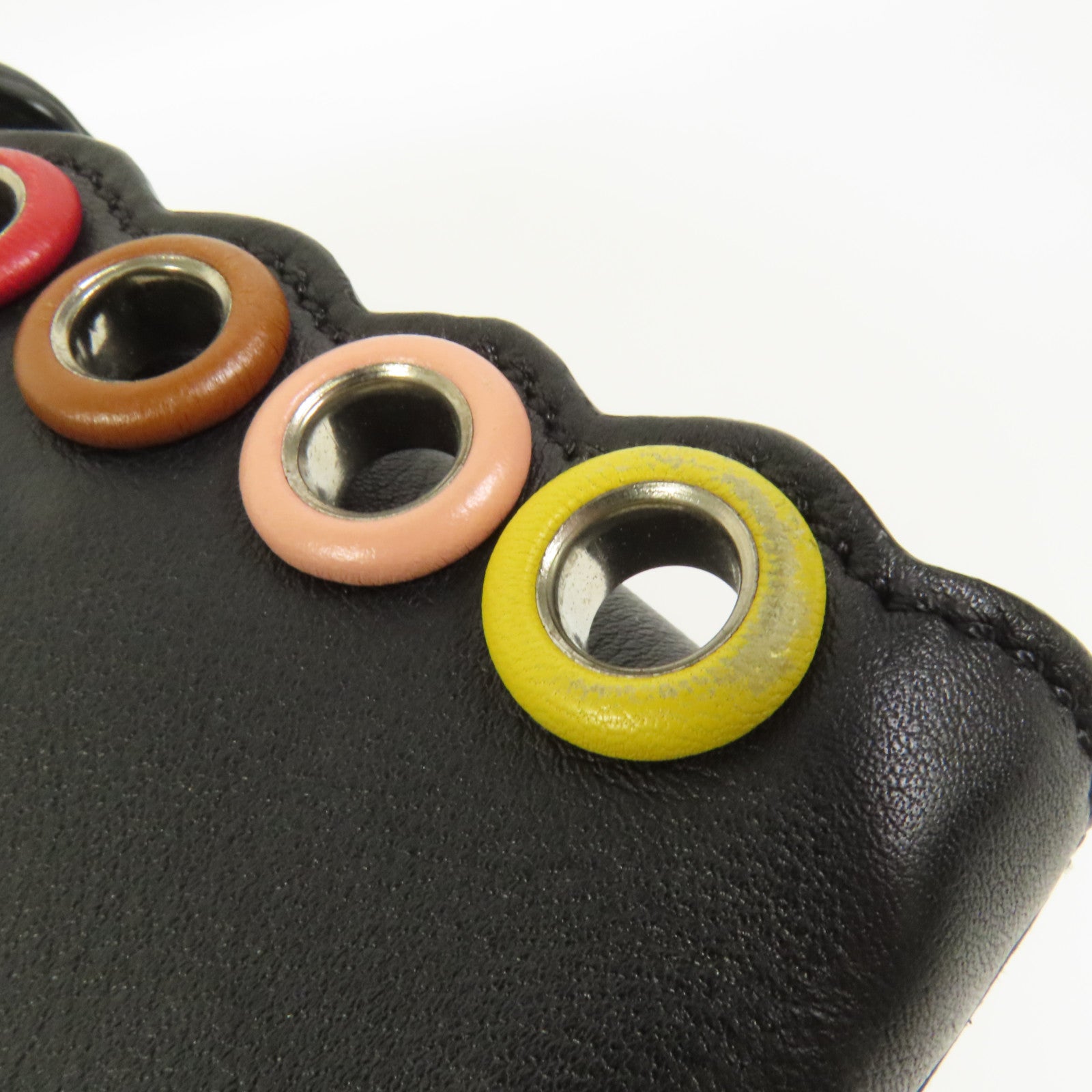 FENDI 牛皮皮革Mini Peekaboo銀扣手挽肩背兩用袋