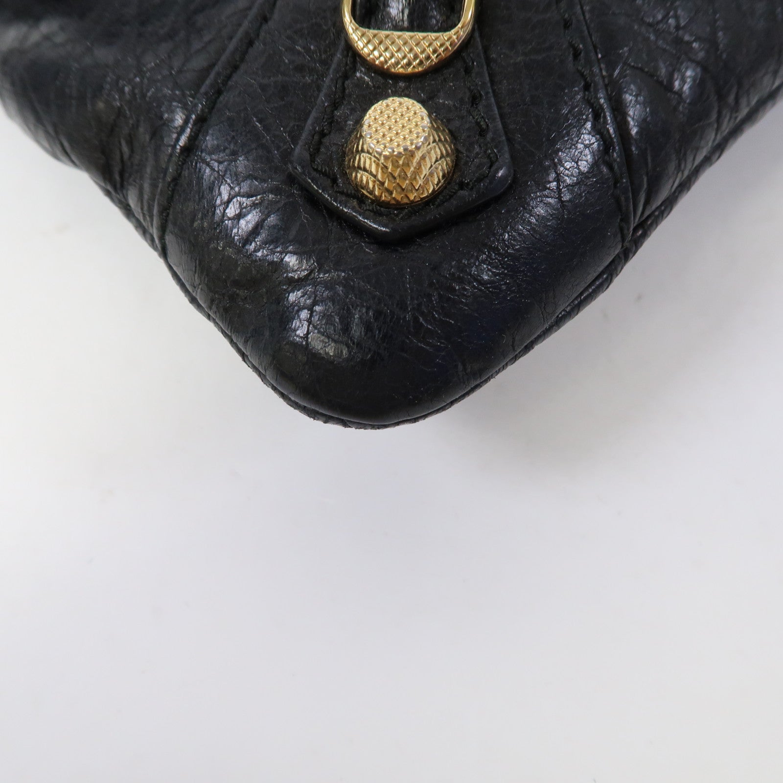 BALENCIAGA 牛皮皮革Giant Envelope金扣肩背袋黑色