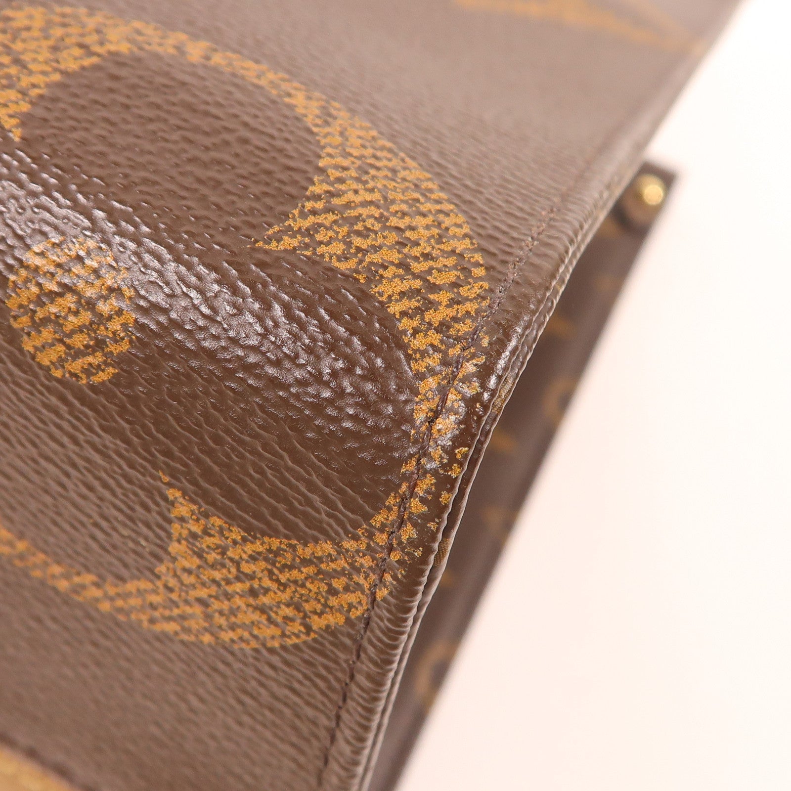 LOUIS VUITTON Monogram On The Go MM金扣手挽肩背兩用袋棕色