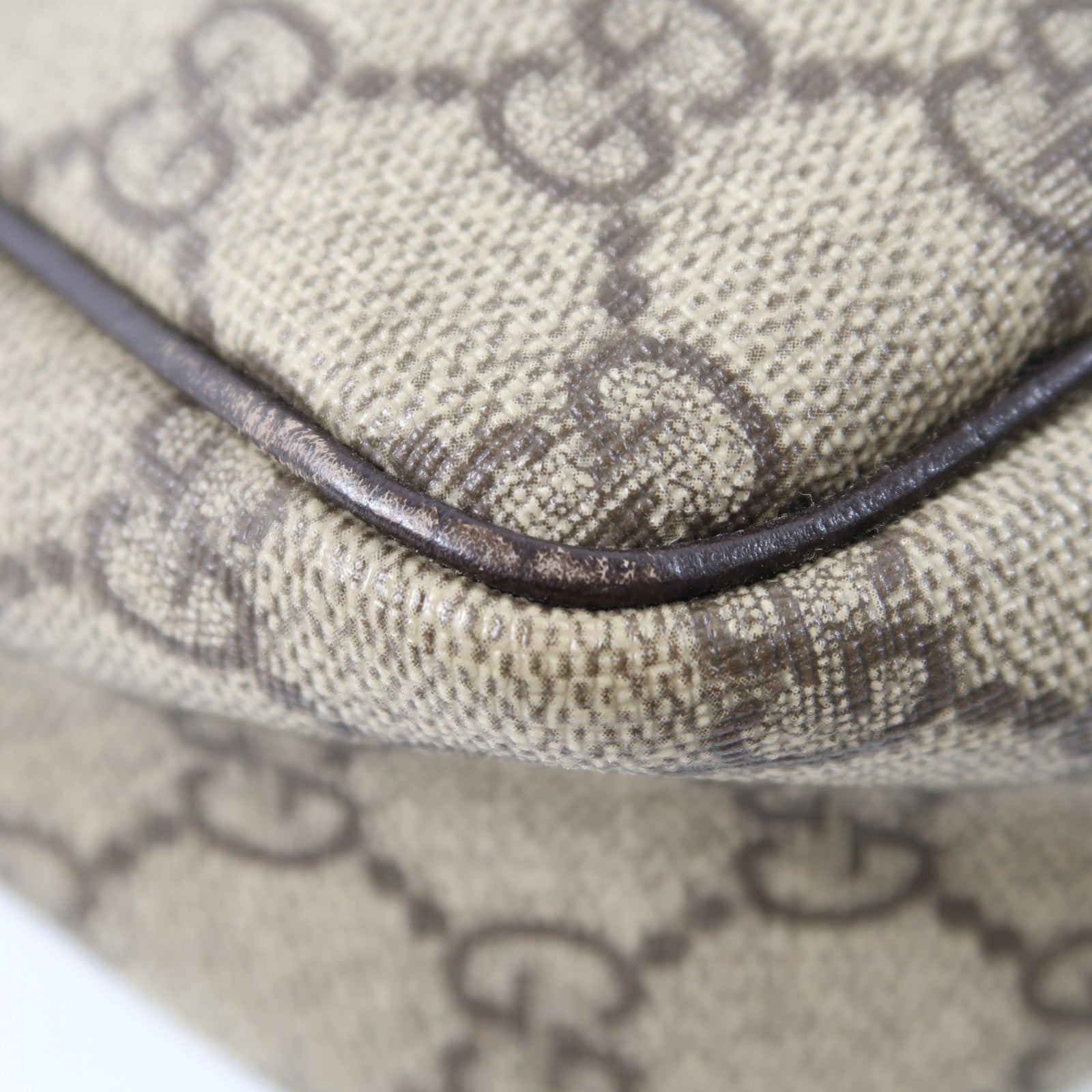 GUCCI 塗層帆布/皮革Shoulder Bag銀扣肩背袋啡色