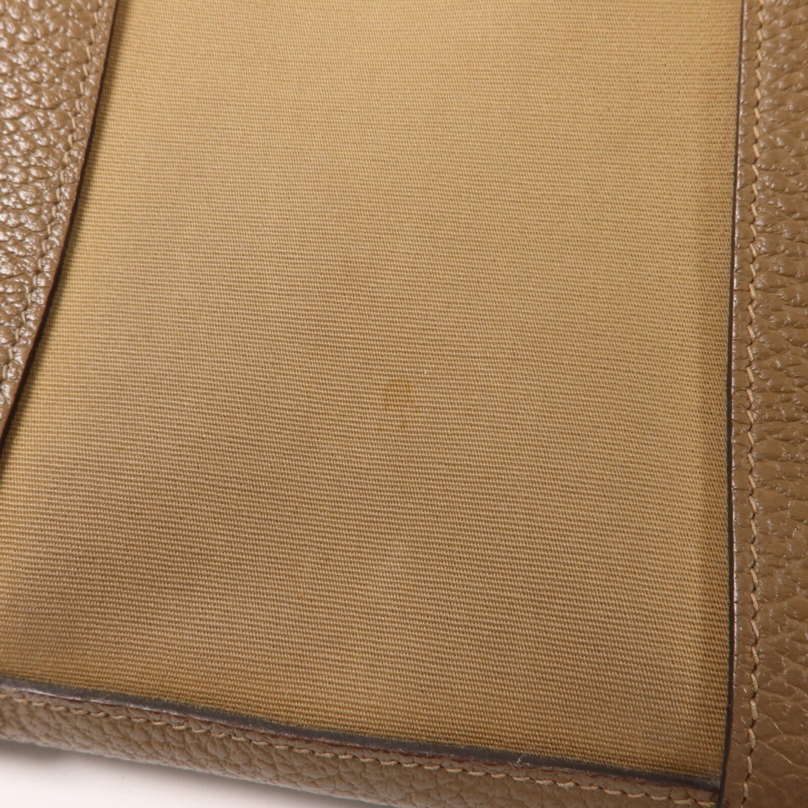 HERMES 帆布/Negonda皮革Garden Party PM手挽袋Etoupe
