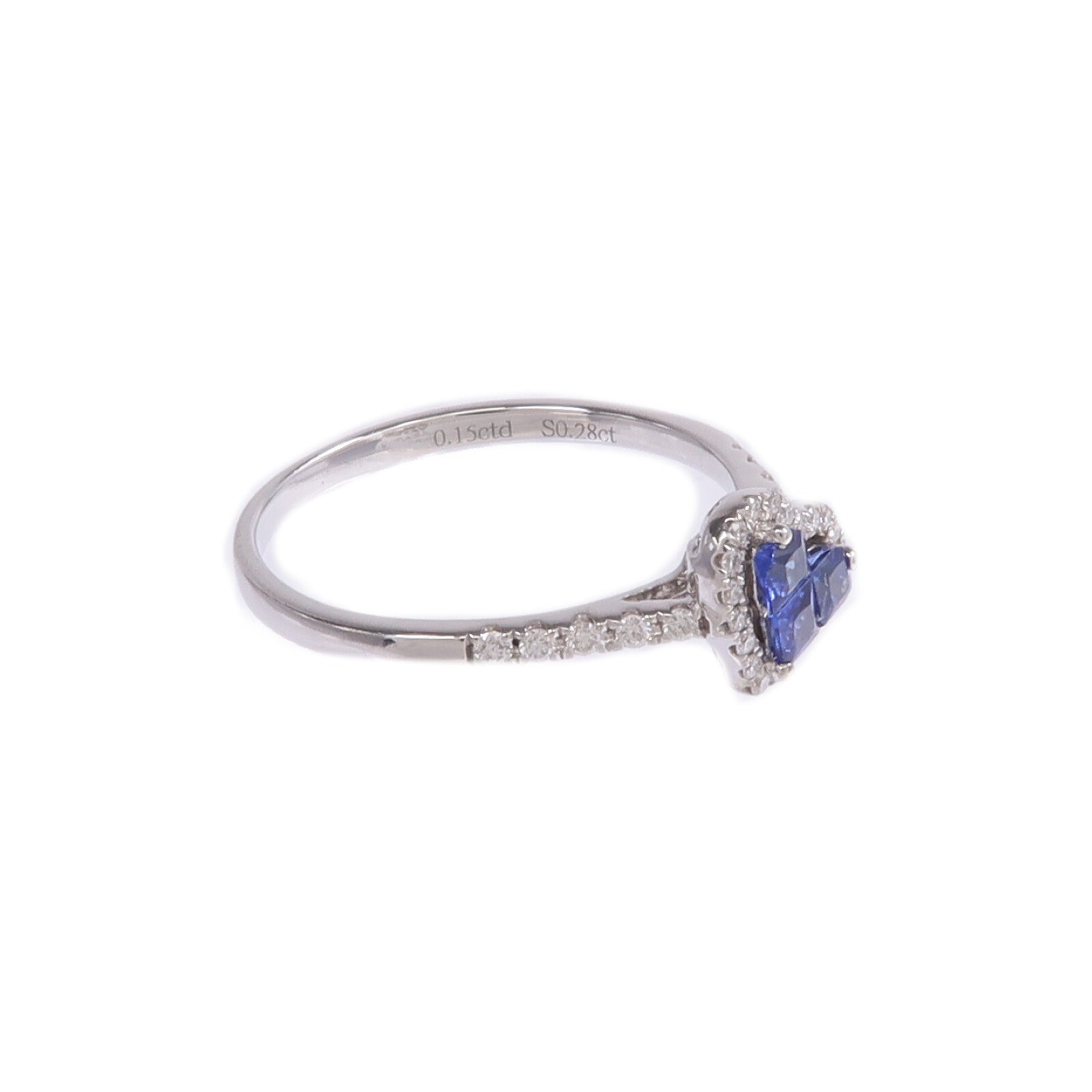 JEWELRY 18K白金Sapphire Diamond Ring藍寶石/鑽石戒指US#6.5