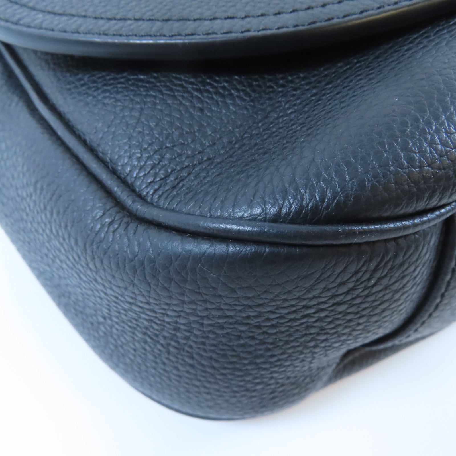 Dior 【激減優惠】牛皮皮革Saddle銀扣肩背袋黑色