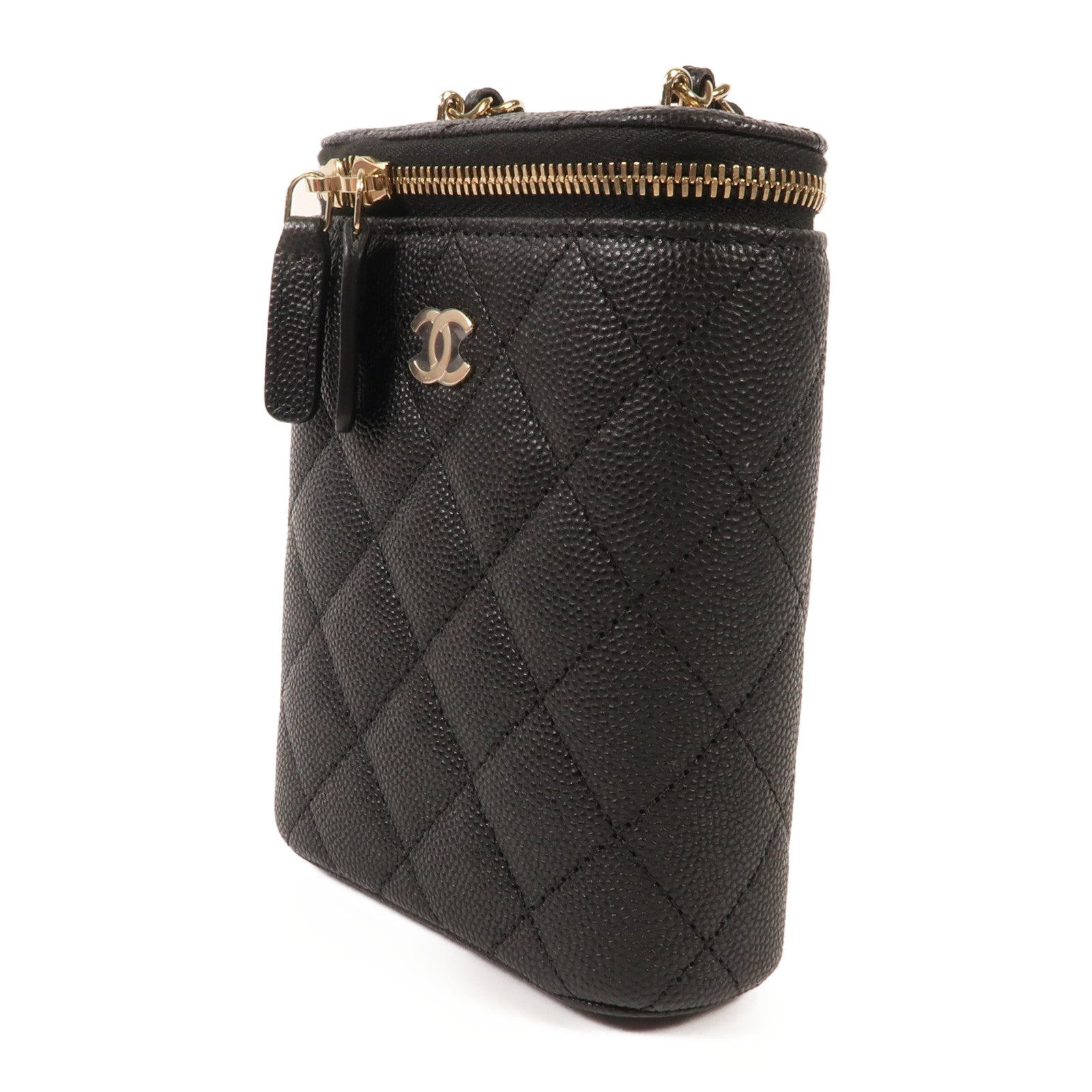 CHANEL 牛皮皮革Mini Gigarette Box金扣鏈帶肩背袋