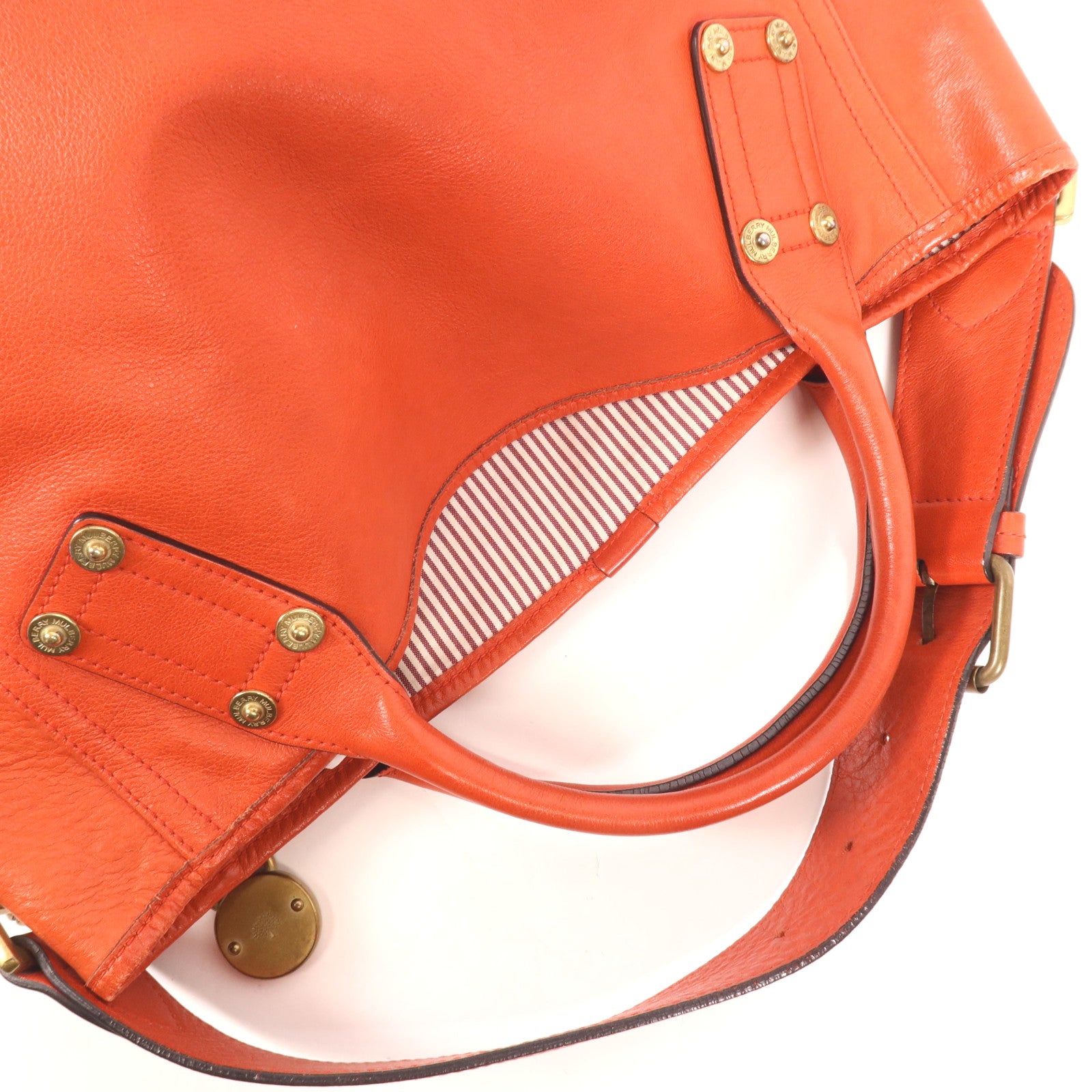 MULBERRY 牛皮皮革Handbag金扣手挽肩背兩用袋