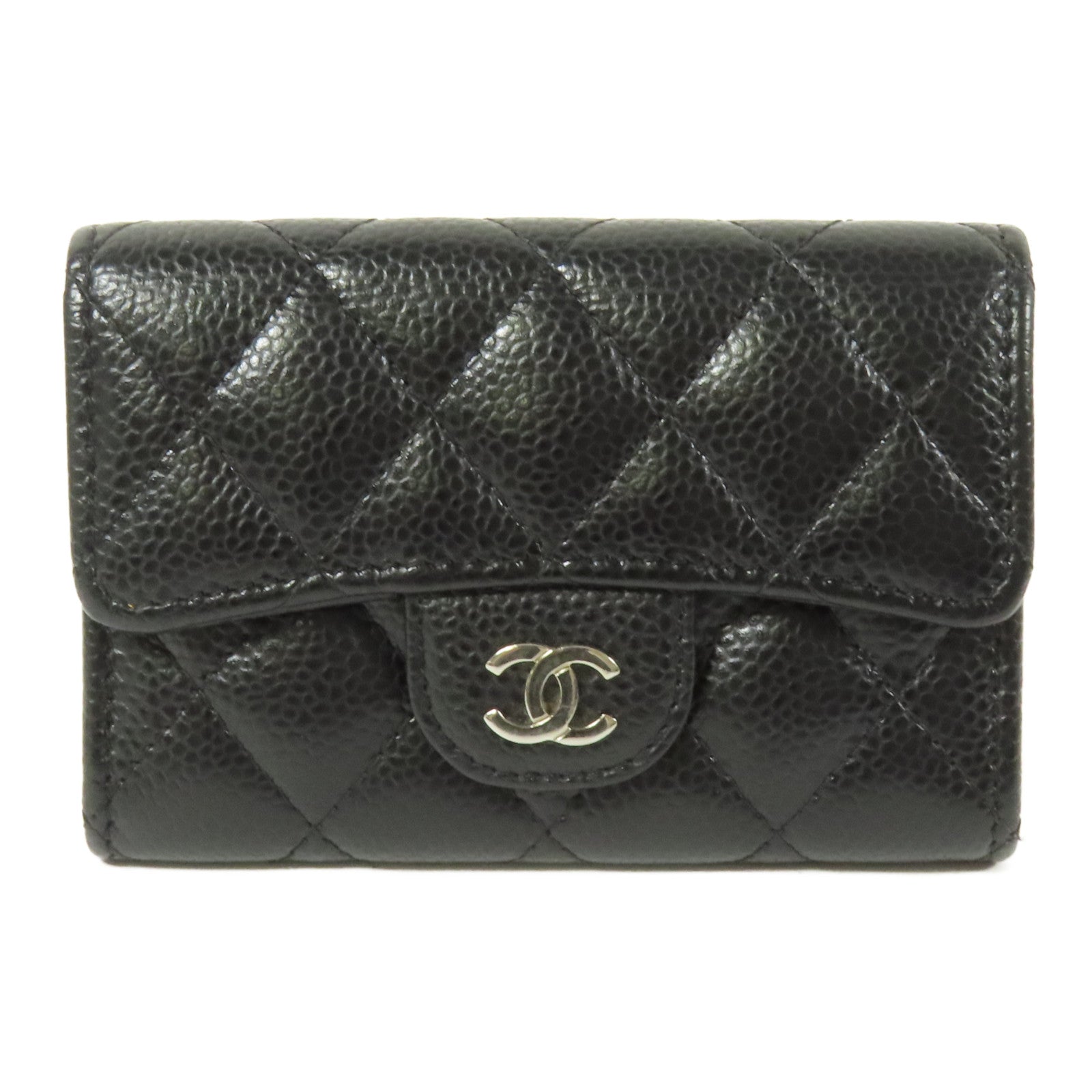 CHANEL 牛皮皮革Card Case銀扣卡片套
