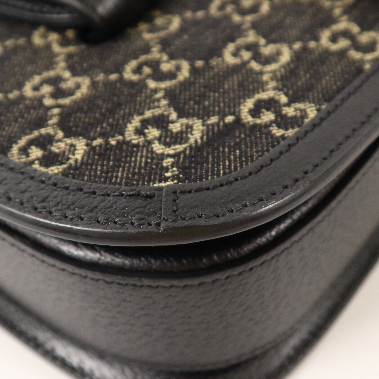 GUCCI GG帆布Horsebit 1955金扣肩背袋