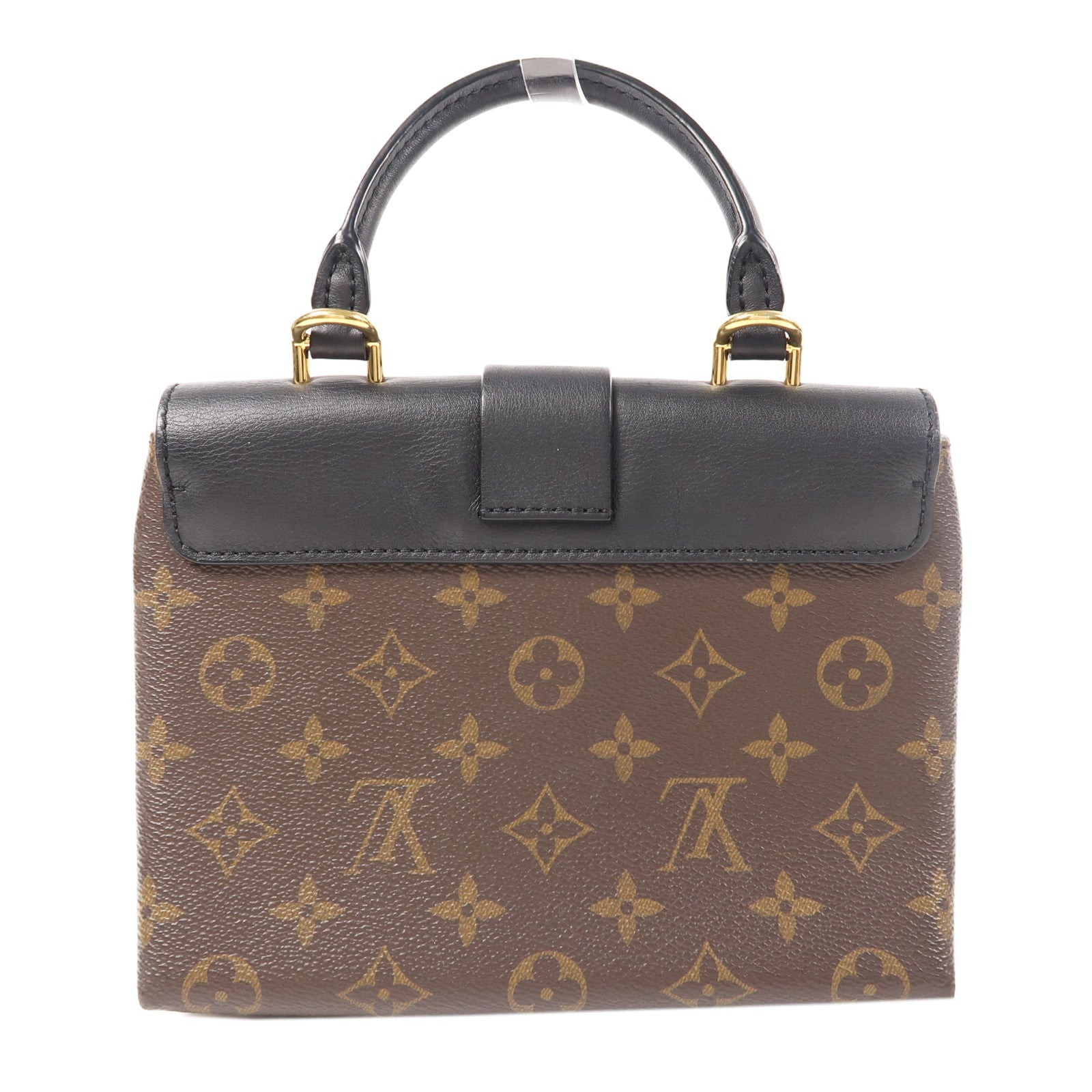 LOUIS VUITTON Monogram Locky BB金扣手挽肩背兩用袋啡色/黑色