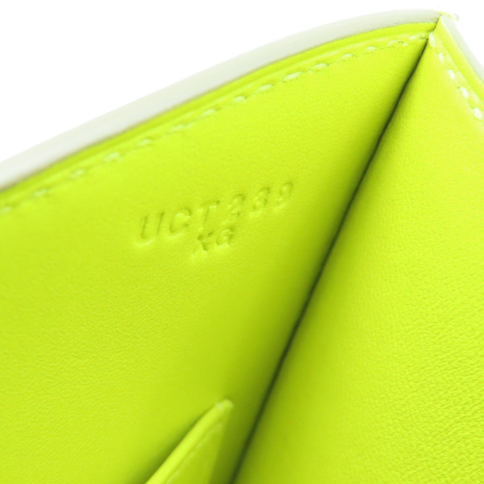 HERMES Epsom leather Constance 24 silver buckle handle shoulder shoulder bag lime yellow