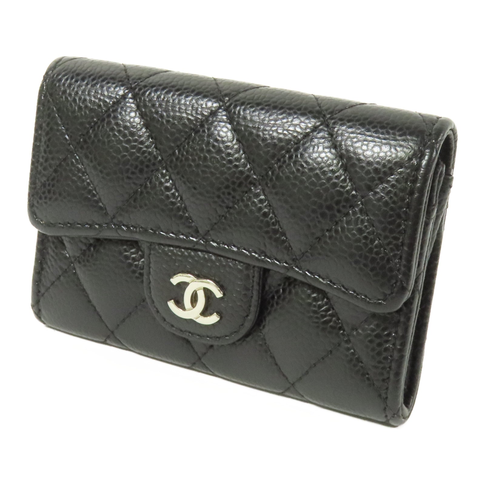 CHANEL 牛皮皮革Card Case銀扣卡片套