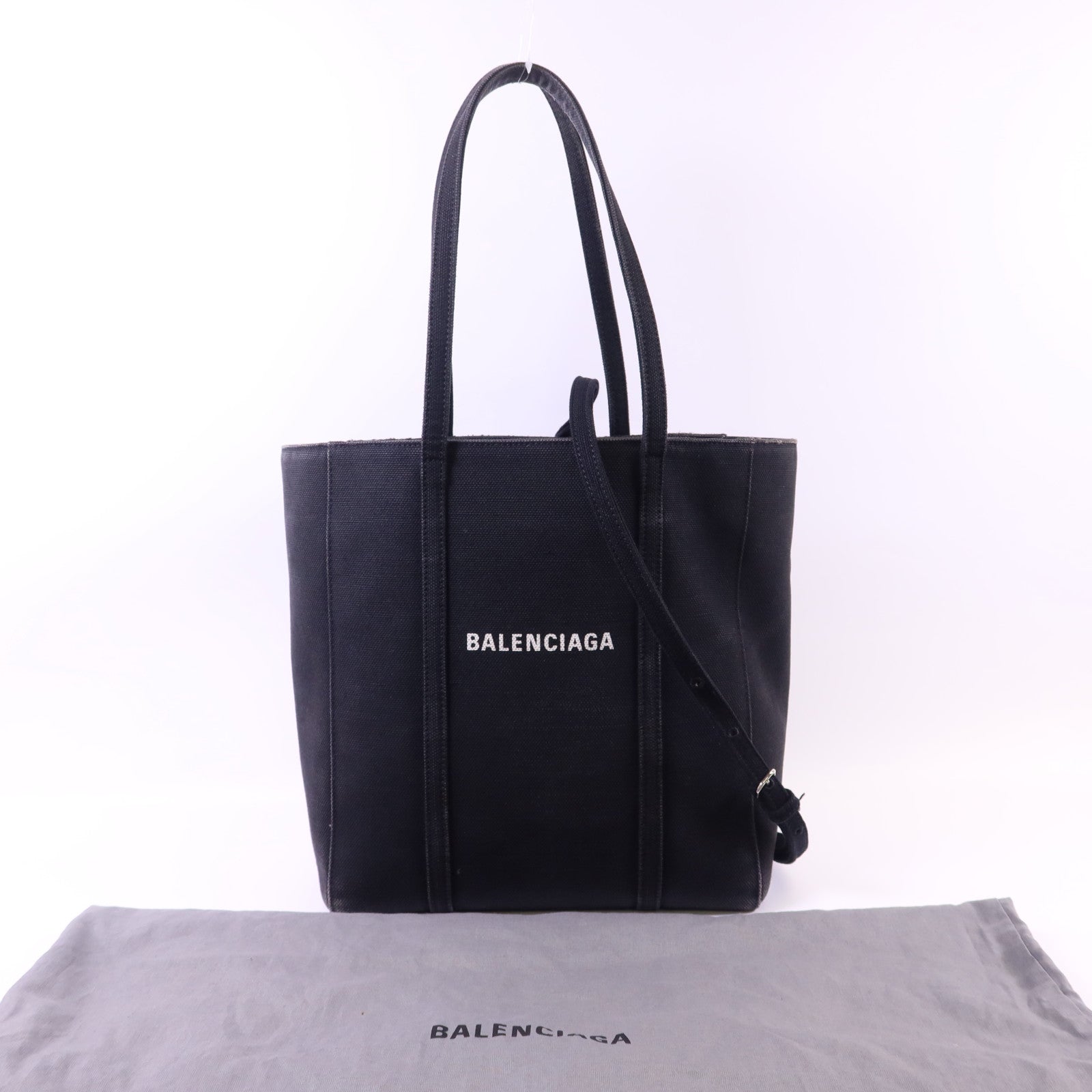 BALENCIAGA 帆布Everyday XS銀扣手挽肩背兩用袋