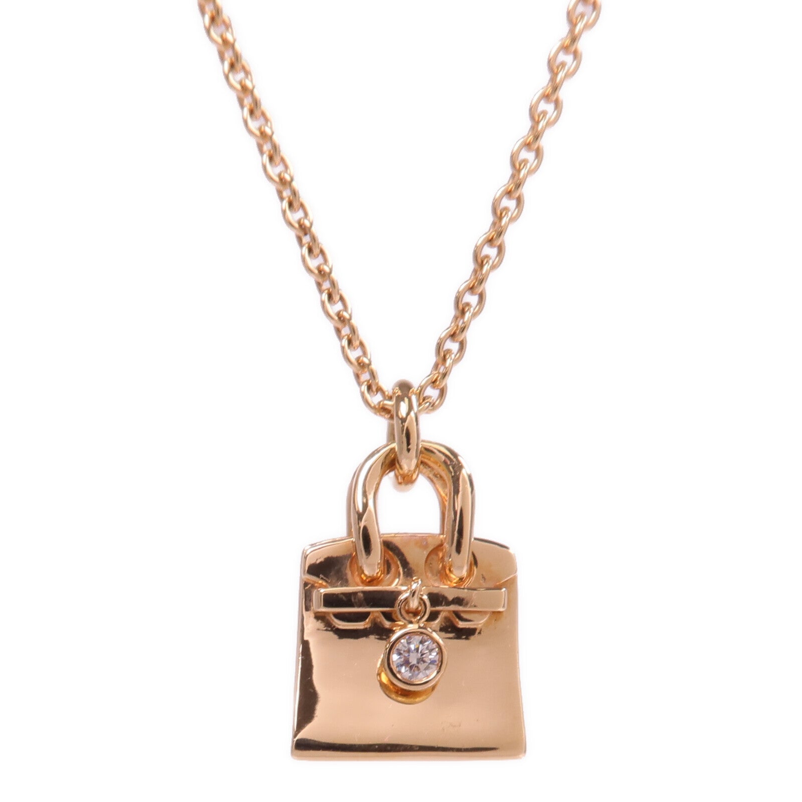 HERMES 【激減優惠】18K玫瑰金Amulettes Birkin Diamond Pendant鑽石項鍊