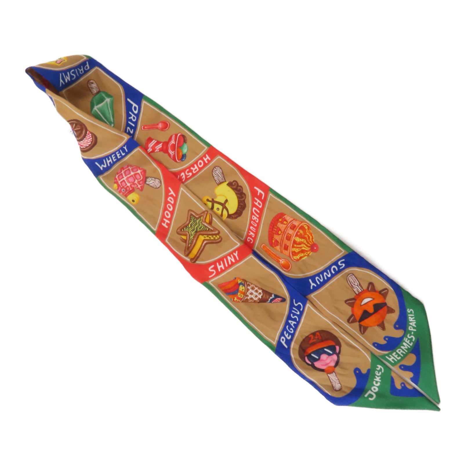 HERMES 絲質Twilly絲巾Multicolor