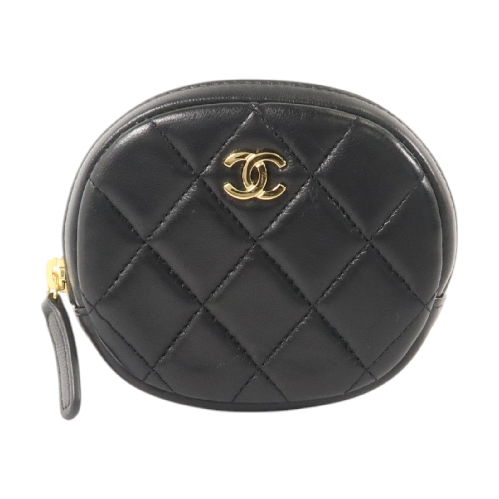 CHANEL 羊皮皮革Classic Round Coin Purse金扣零錢包