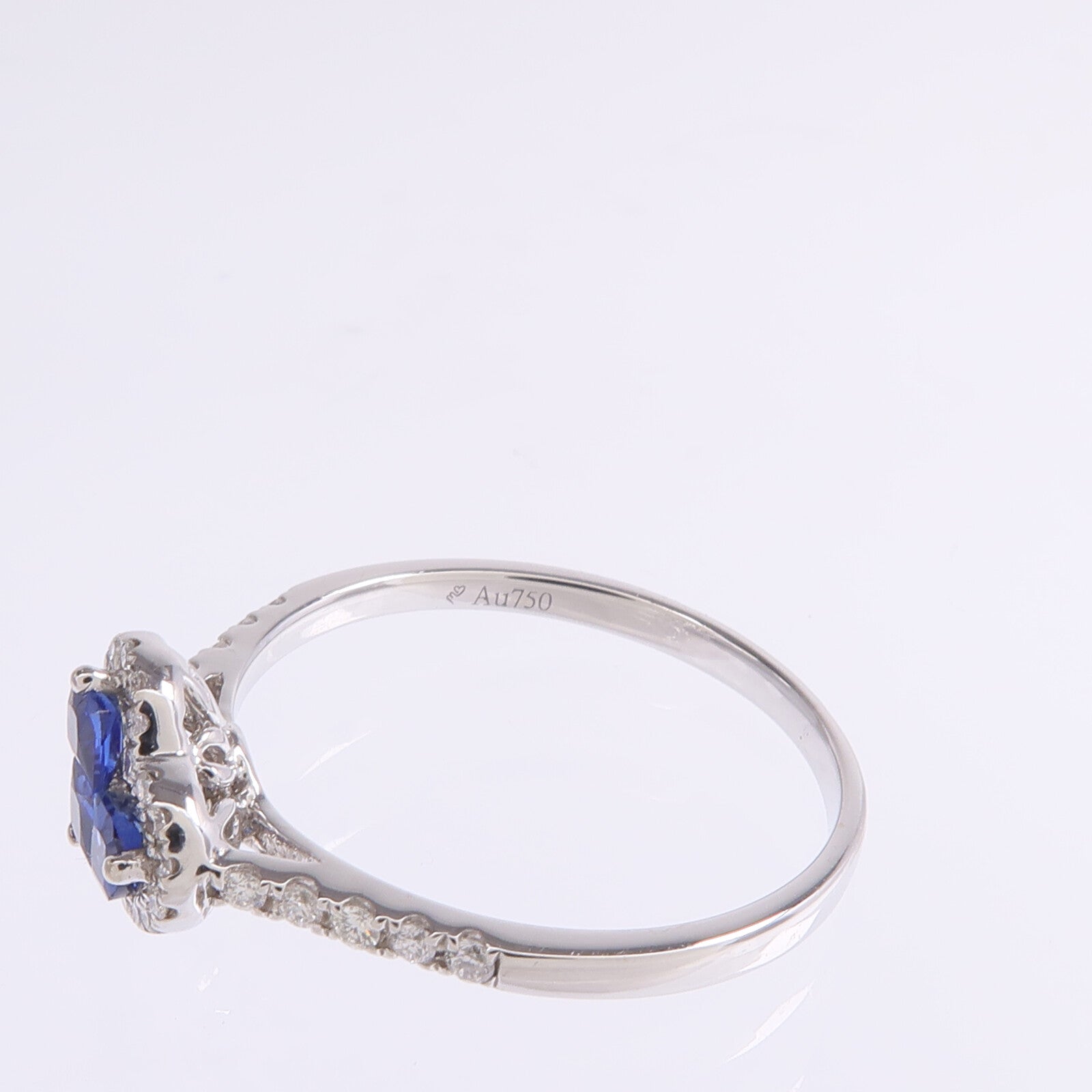 JEWELRY 18K白金Sapphire Diamond Ring藍寶石/鑽石戒指US#6.5