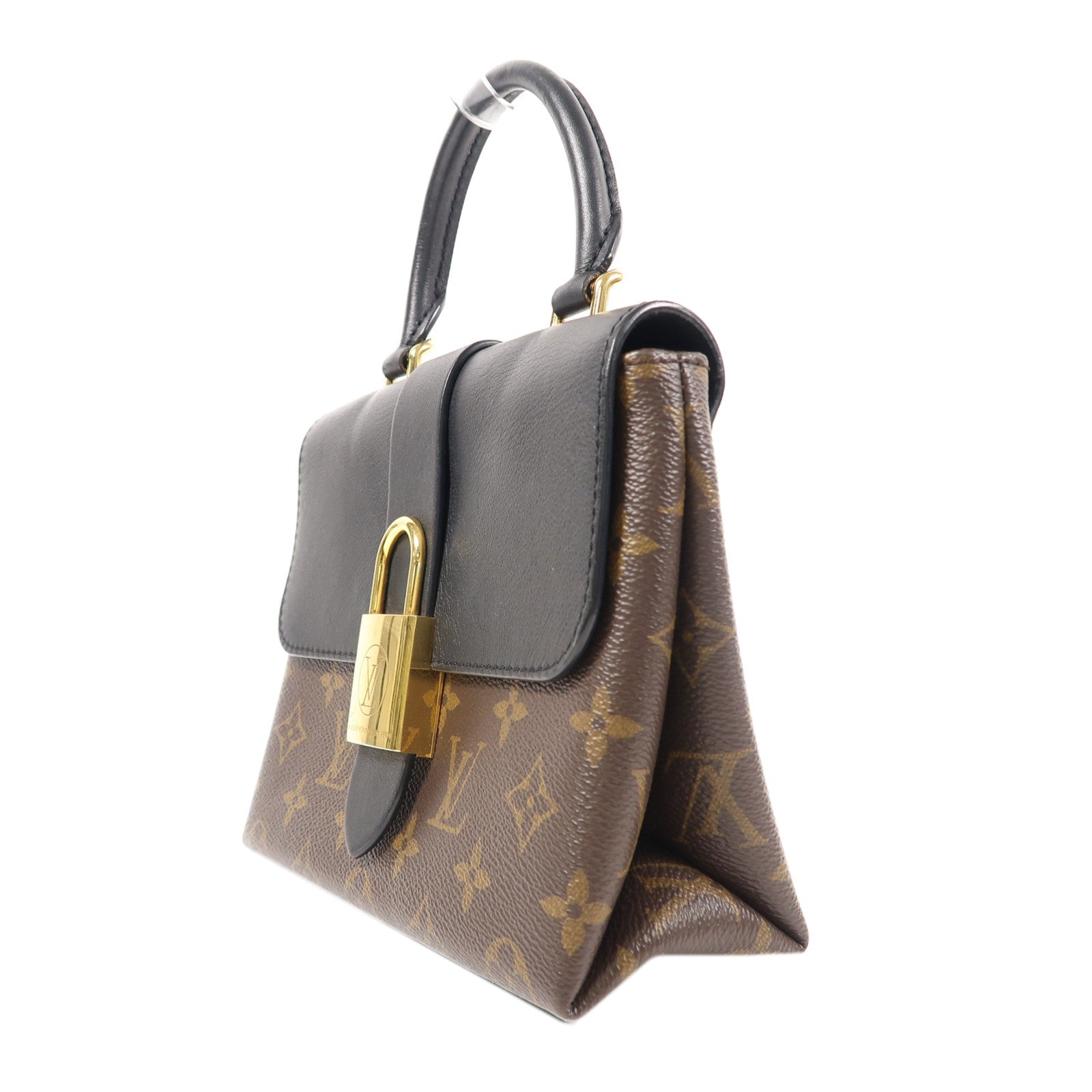 LOUIS VUITTON Monogram Locky BB金扣手挽肩背兩用袋啡色/黑色