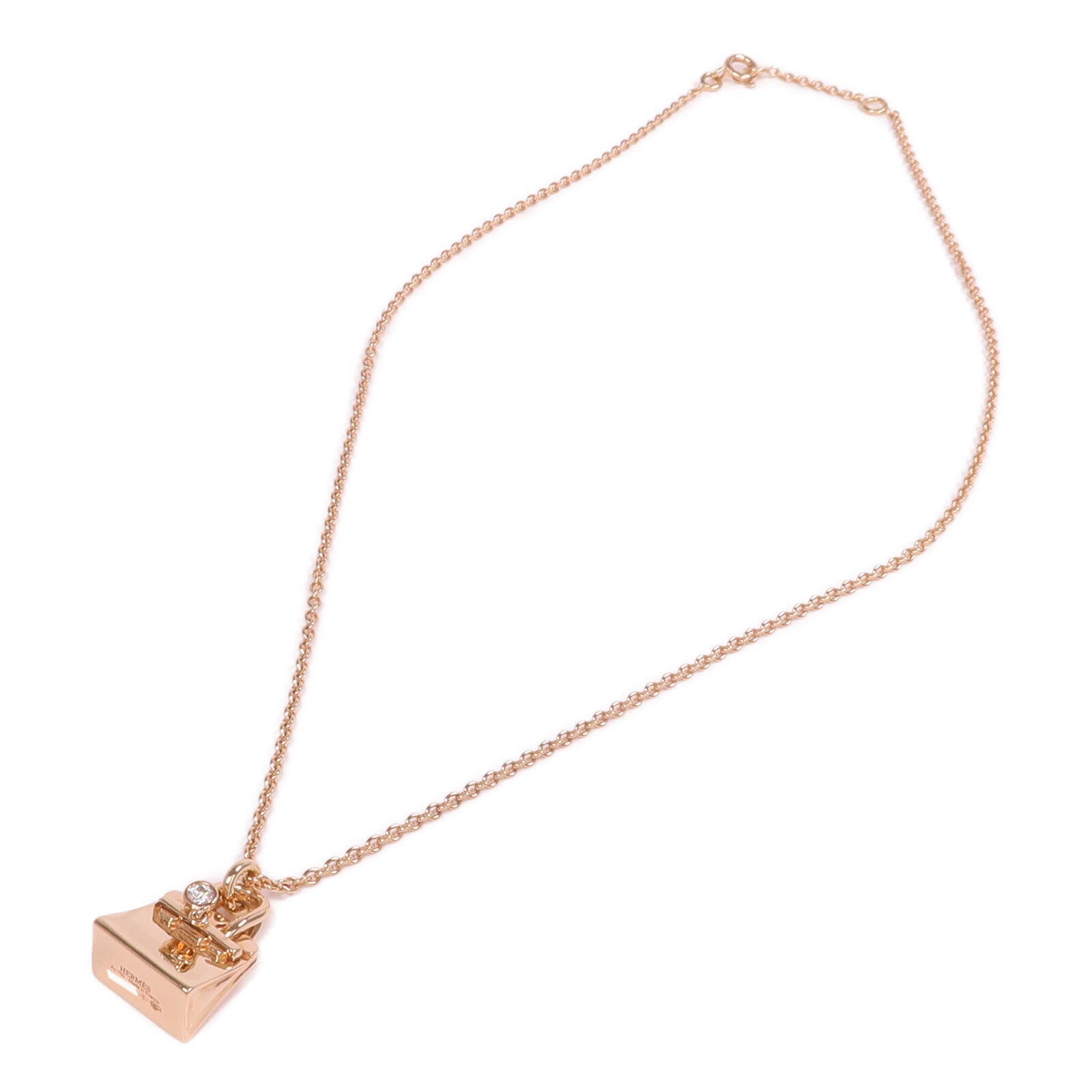 HERMES 【激減優惠】18K玫瑰金Amulettes Birkin Diamond Pendant鑽石項鍊