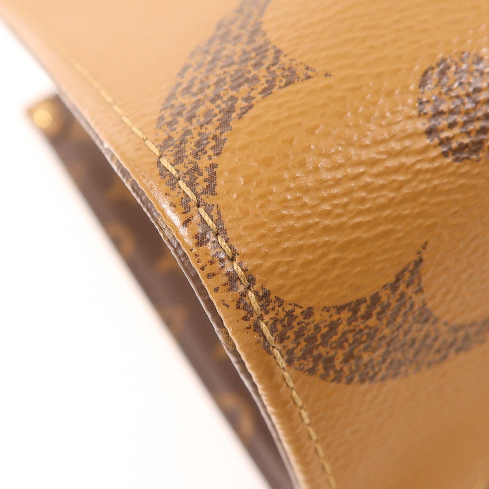 LOUIS VUITTON Monogram On The Go MM金扣手挽肩背兩用袋棕色