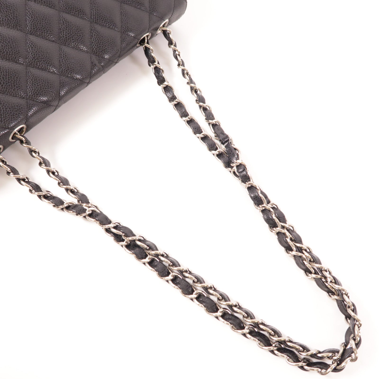 CHANEL CC SHW Large Classic Chain Shoulder Bag Calfskin Leather Black