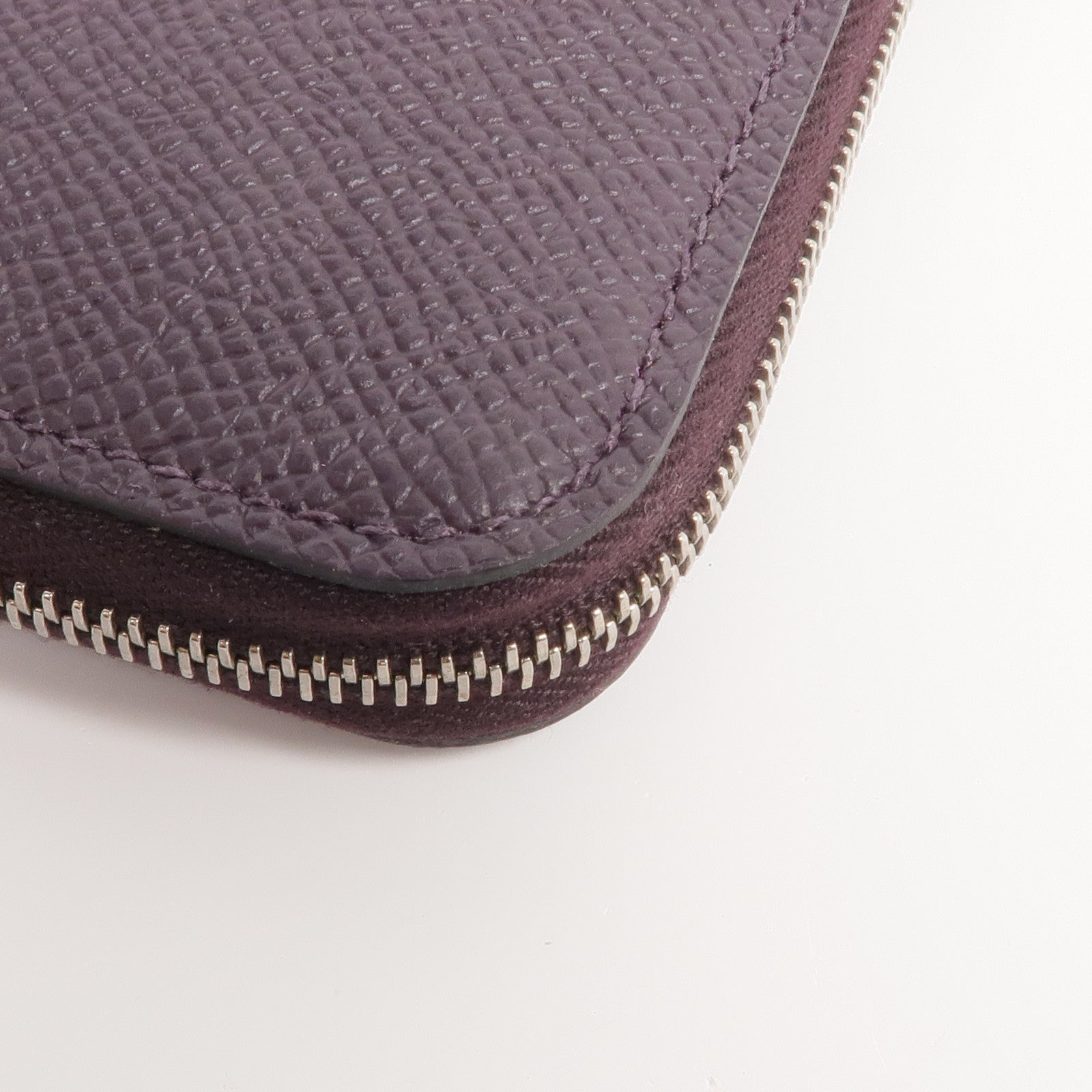 HERMES Epsom皮革Silk'In Compact Wallet銀扣錢包Cassis