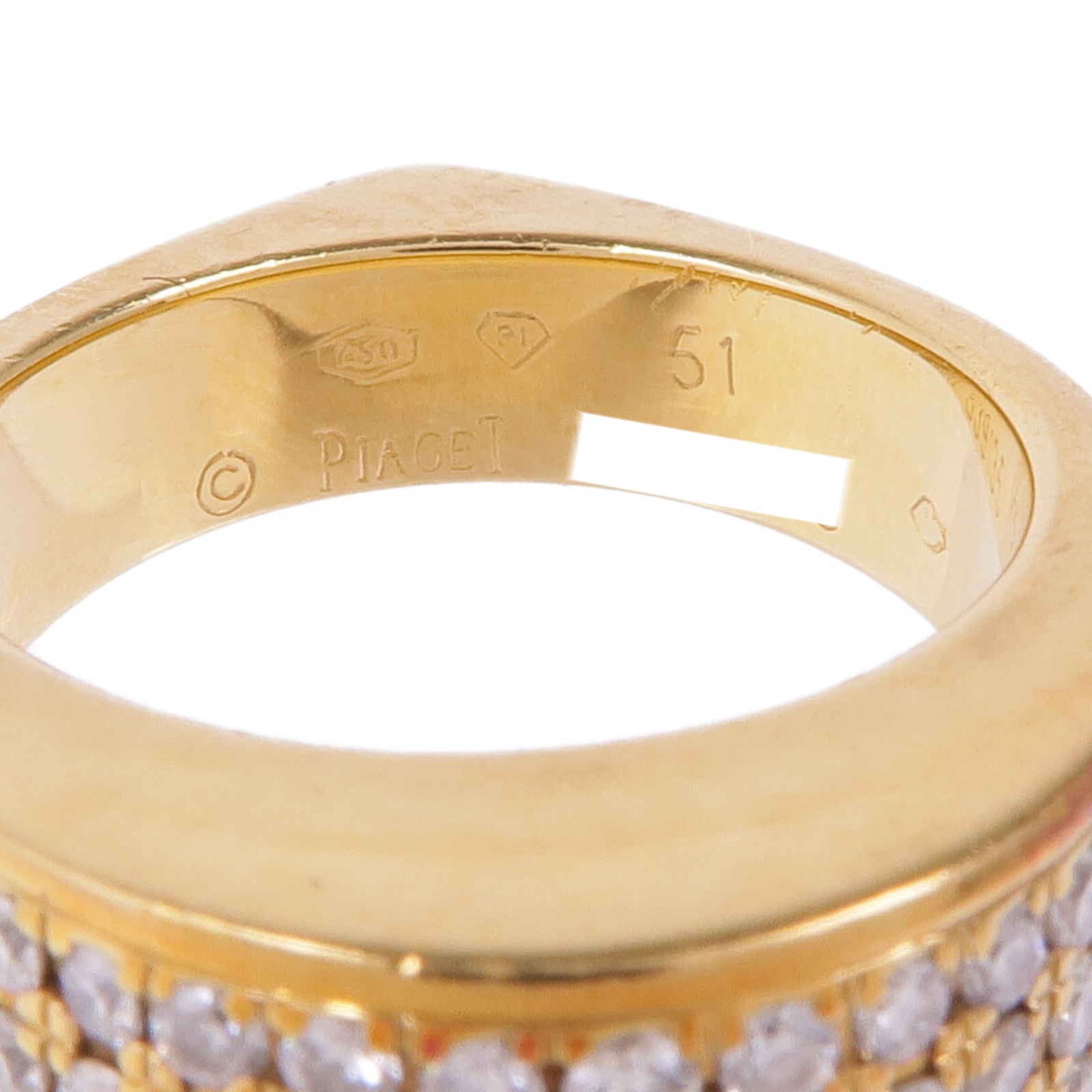 PIAGET 【激減優惠】18K黃金Diamond Ring鑽石戒指PIAGET#51/US#5.5