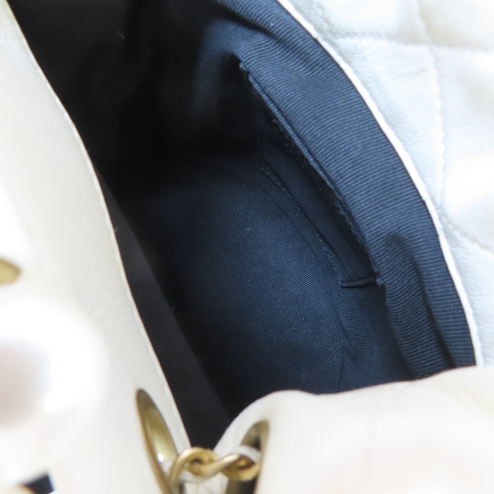 CHANEL 【激減優惠】菱格牛皮皮革2 Way Chain Shoulder Bag金扣鏈帶手挽肩背兩用袋白色