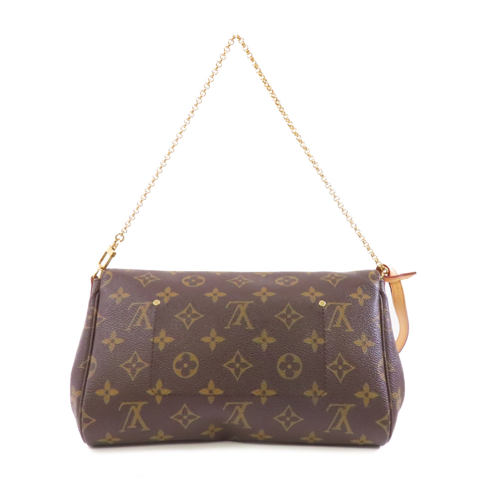 LOUIS VUITTON Monogram Faveorite MM金扣手挽肩背兩用袋棕色
