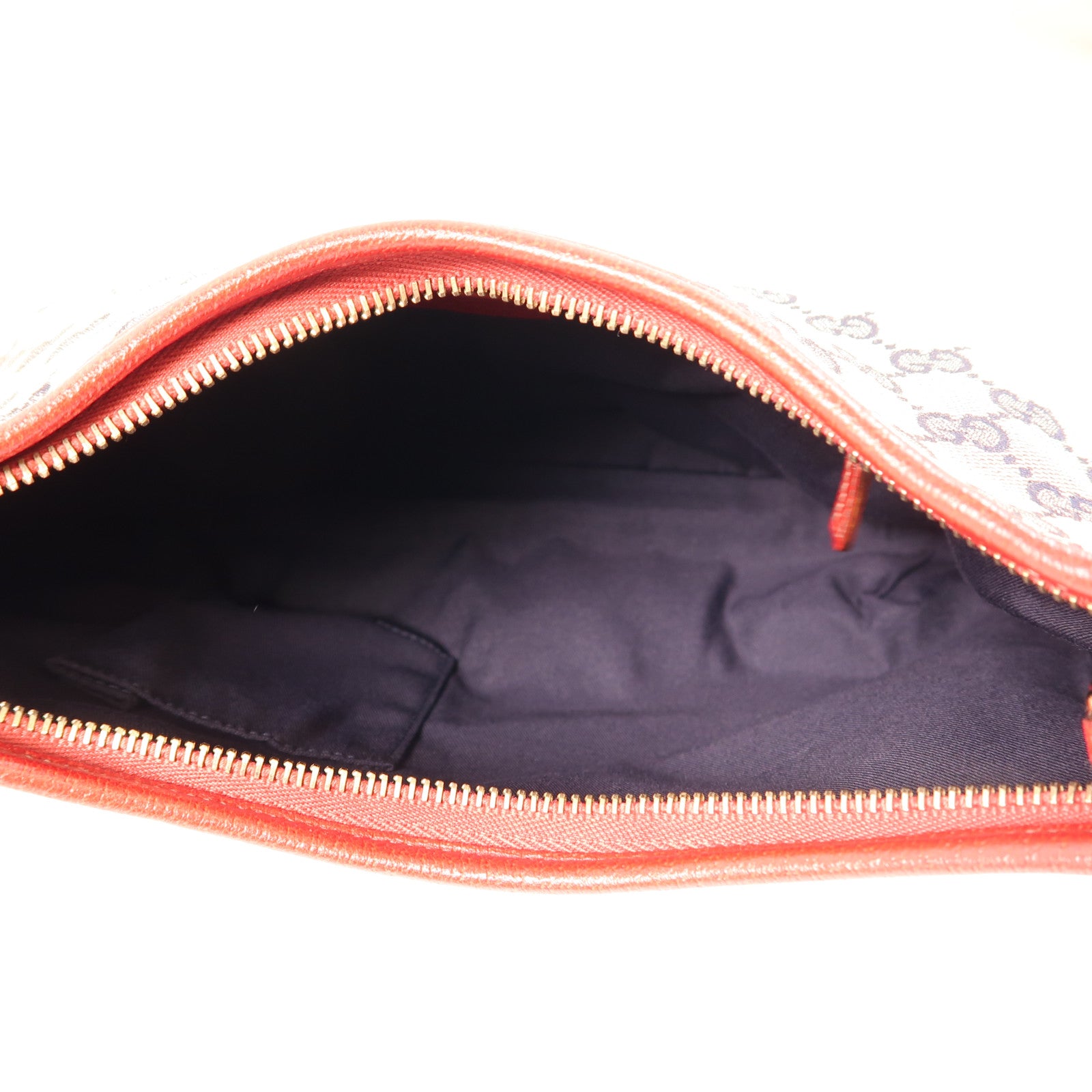 GUCCI 帆布/皮革Shoulder Bag金扣肩背袋灰色/紅色