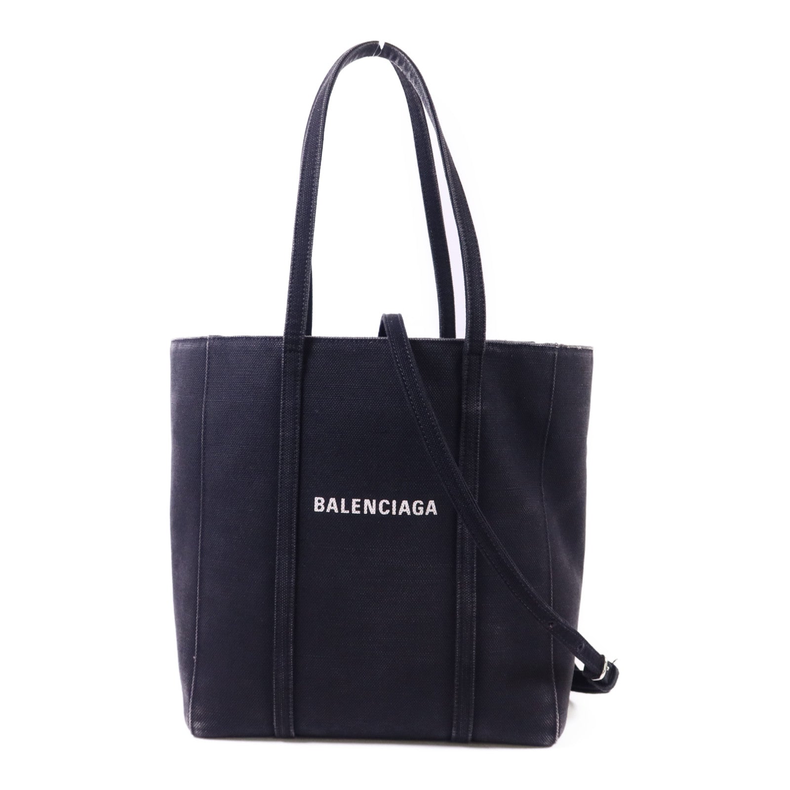 BALENCIAGA 帆布Everyday XS銀扣手挽肩背兩用袋