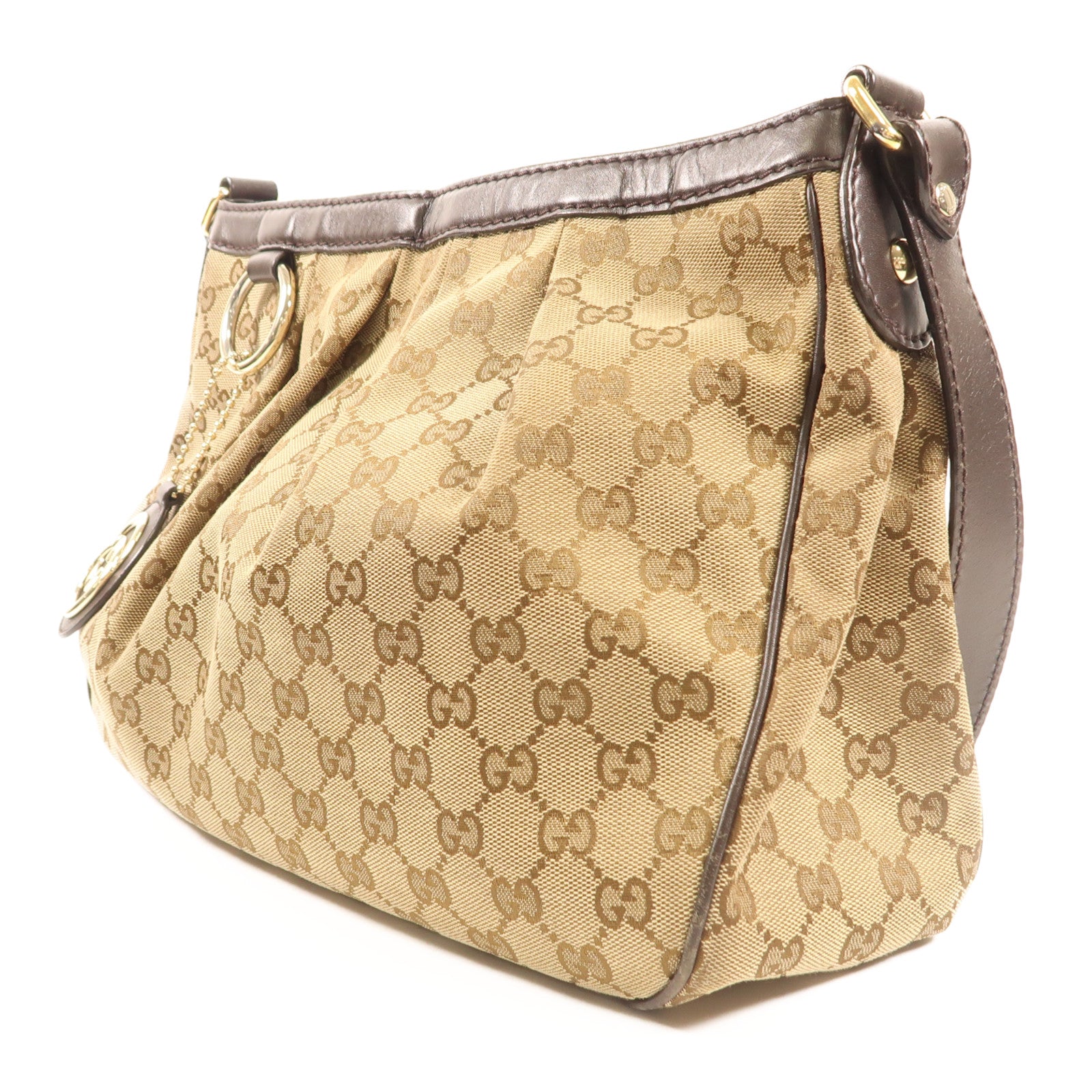 GUCCI 【激減優惠】帆布Shoulder Bag金扣肩背袋