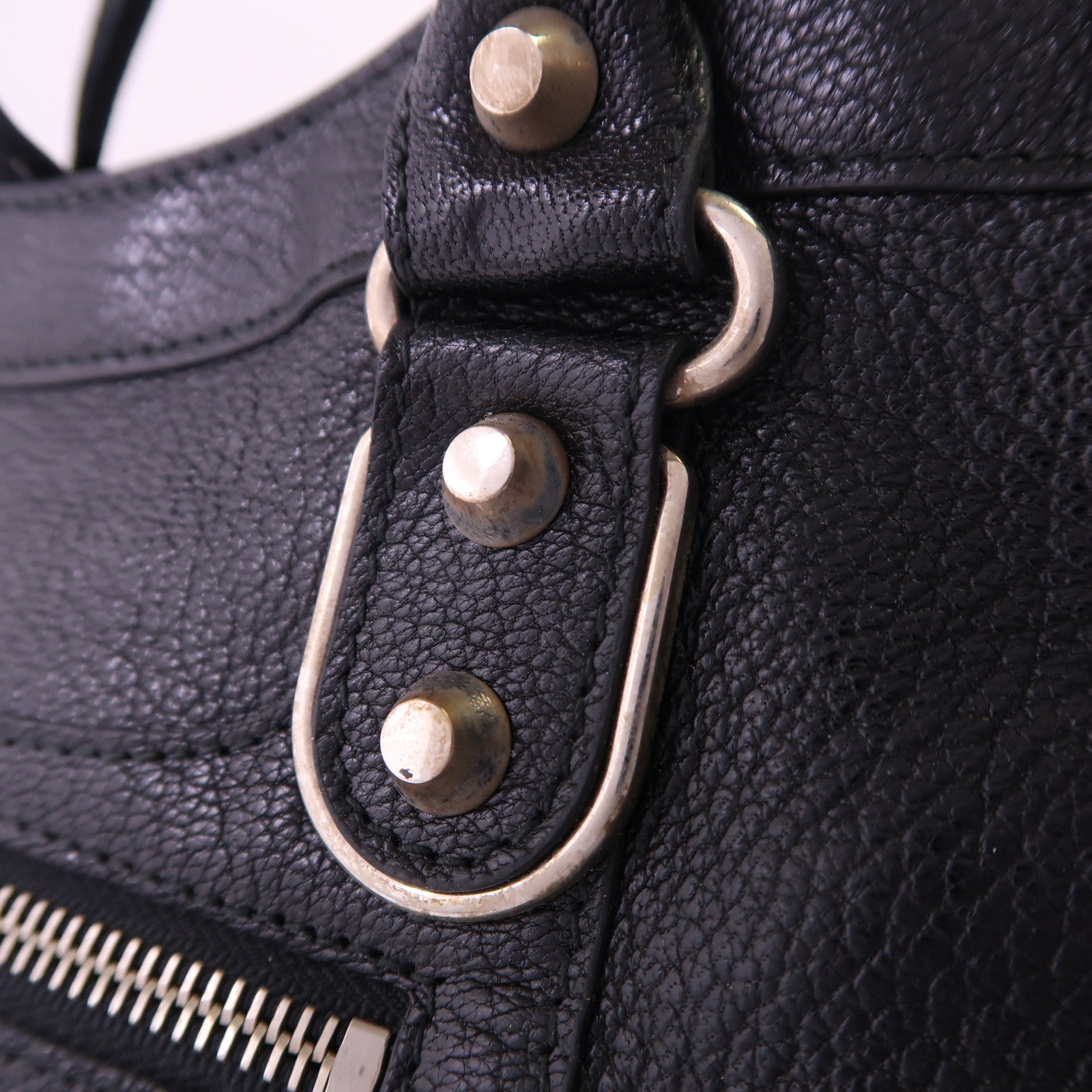 BALENCIAGA Chevre皮革City銀扣手挽肩背兩用袋