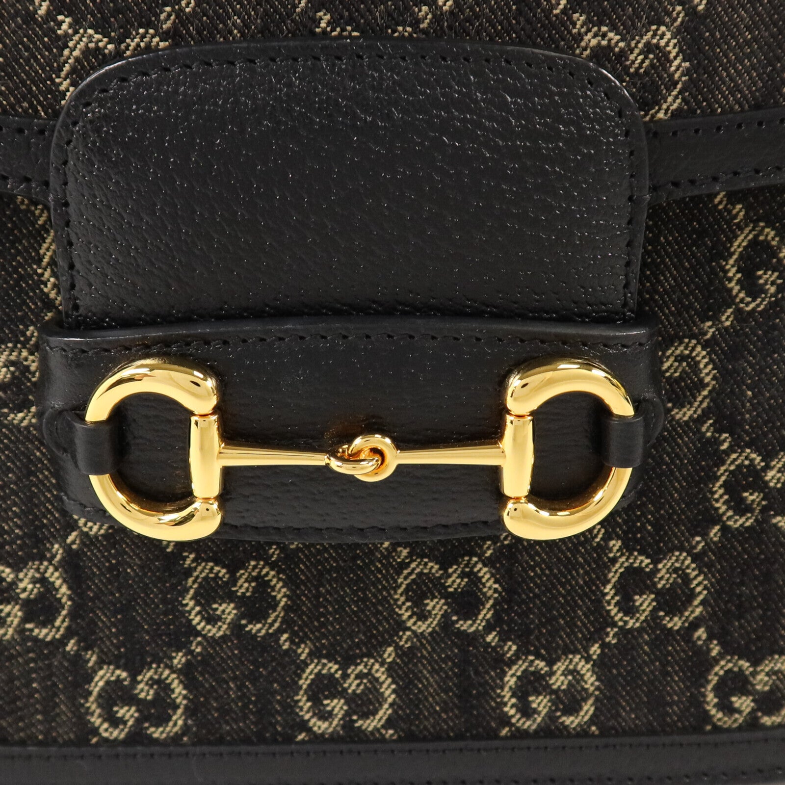 GUCCI GG帆布Horsebit 1955金扣肩背袋
