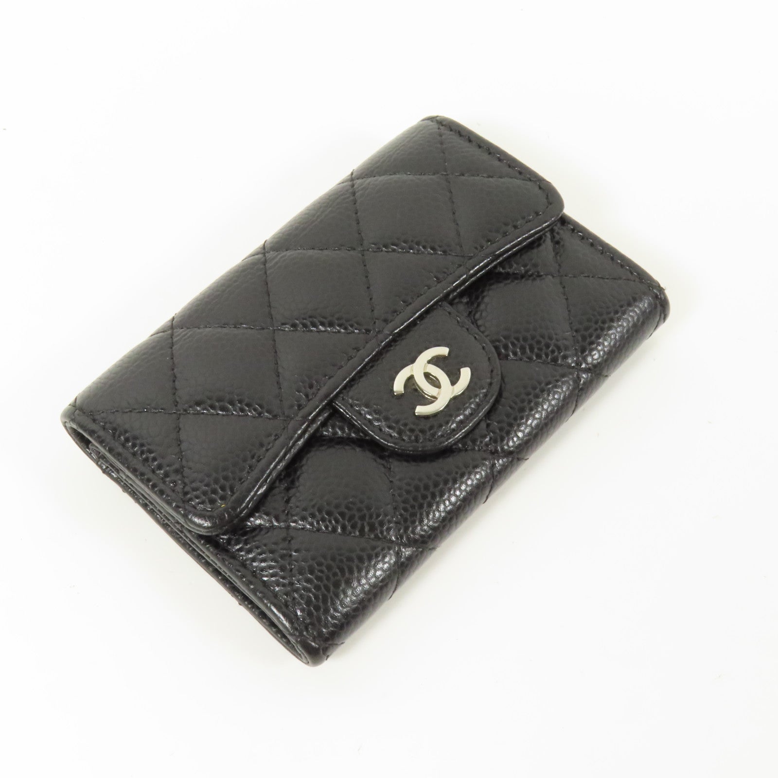 CHANEL 牛皮皮革Card Case銀扣卡片套
