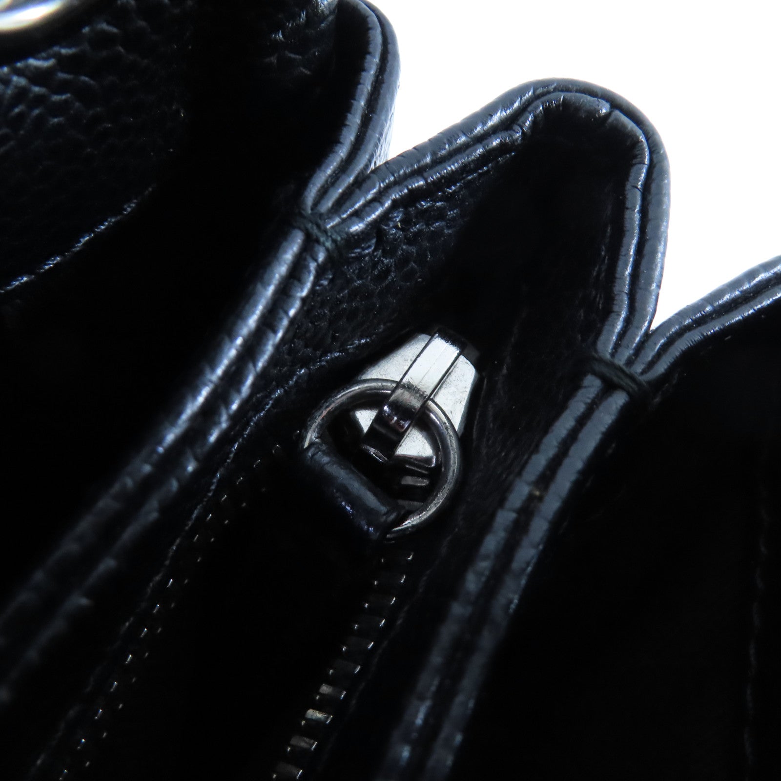 CHANEL 菱格牛皮皮革Chain Shoulder Bag銀扣鏈帶肩背袋黑色