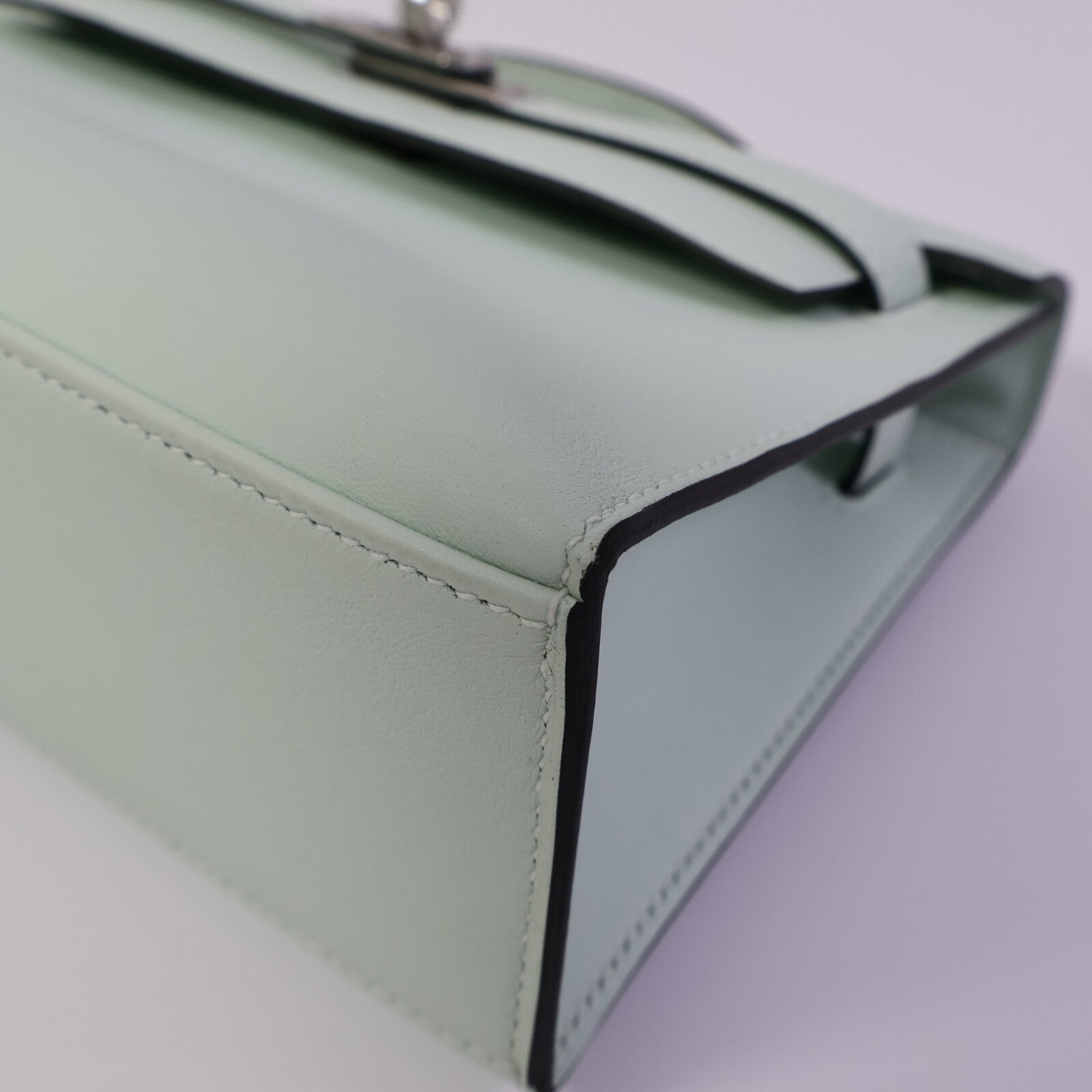 HERMES Swift皮革Kelly Pochette手挽袋Vert Fizz