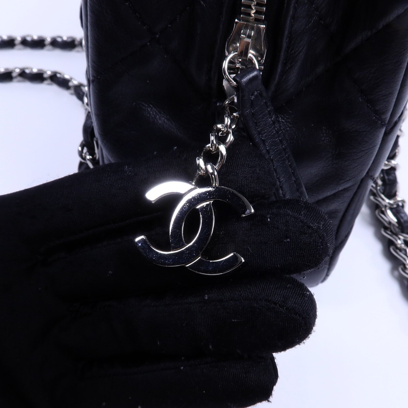 CHANEL 牛皮皮革Chain Shoulder Bag鏈帶手挽袋