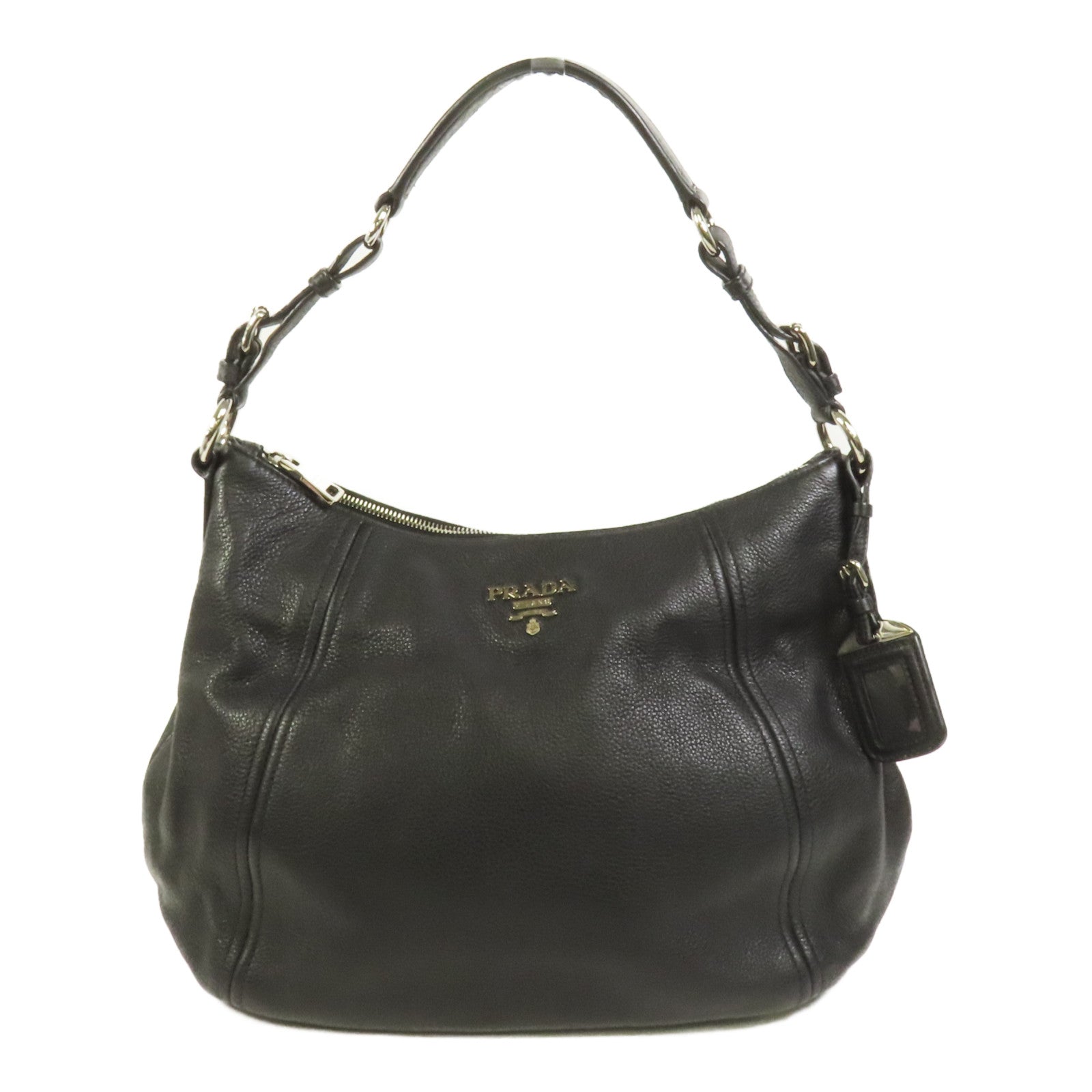 PRADA 牛皮皮革Shoulder Bag銀扣肩背袋