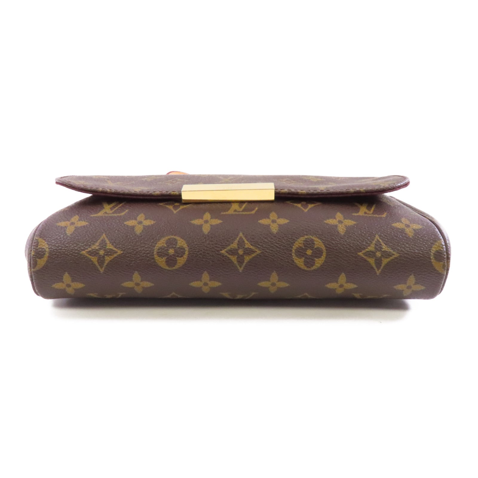 LOUIS VUITTON Monogram Faveorite MM金扣手挽肩背兩用袋棕色